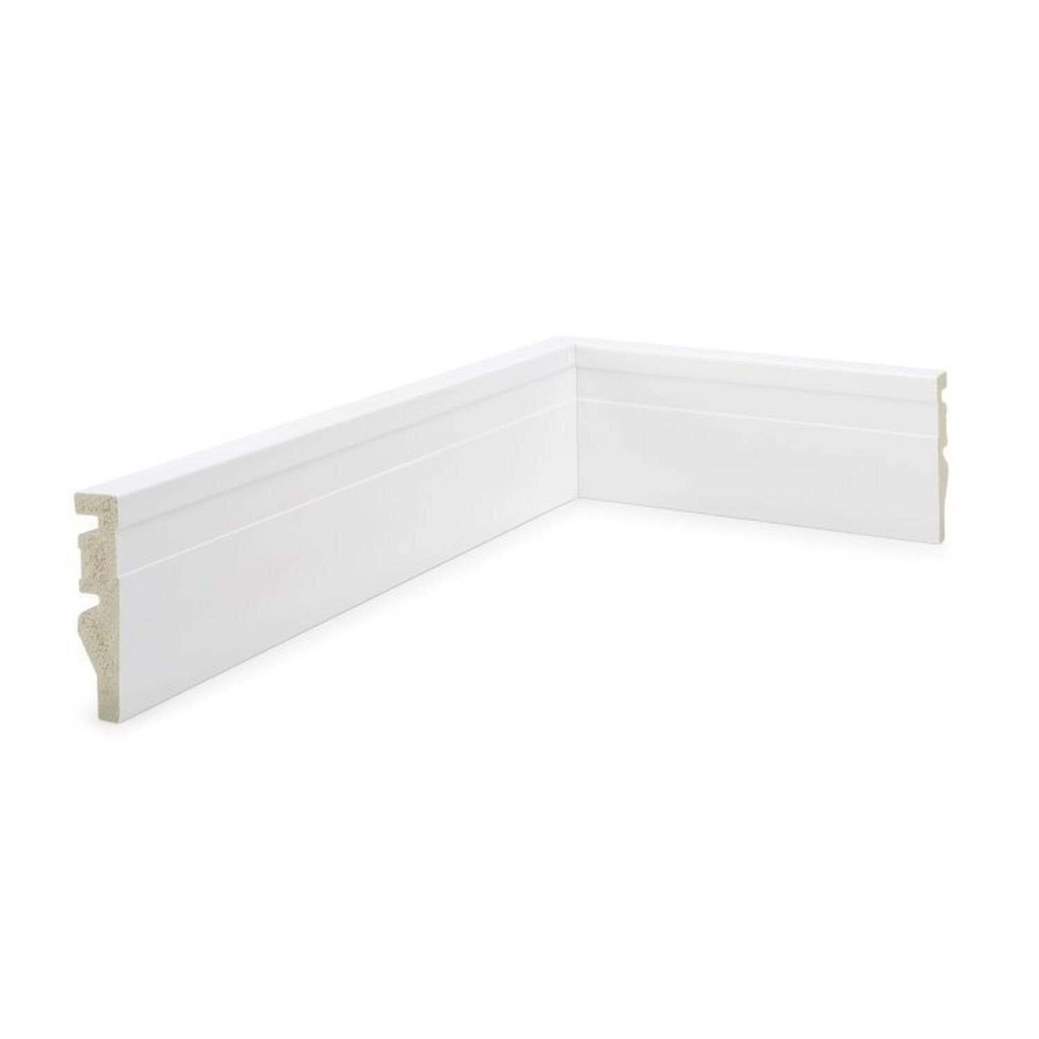 Kit 72m Linear Rodapé De Poliestireno 7cm X 1,5cm X 240cm Frisado Nfr Branco