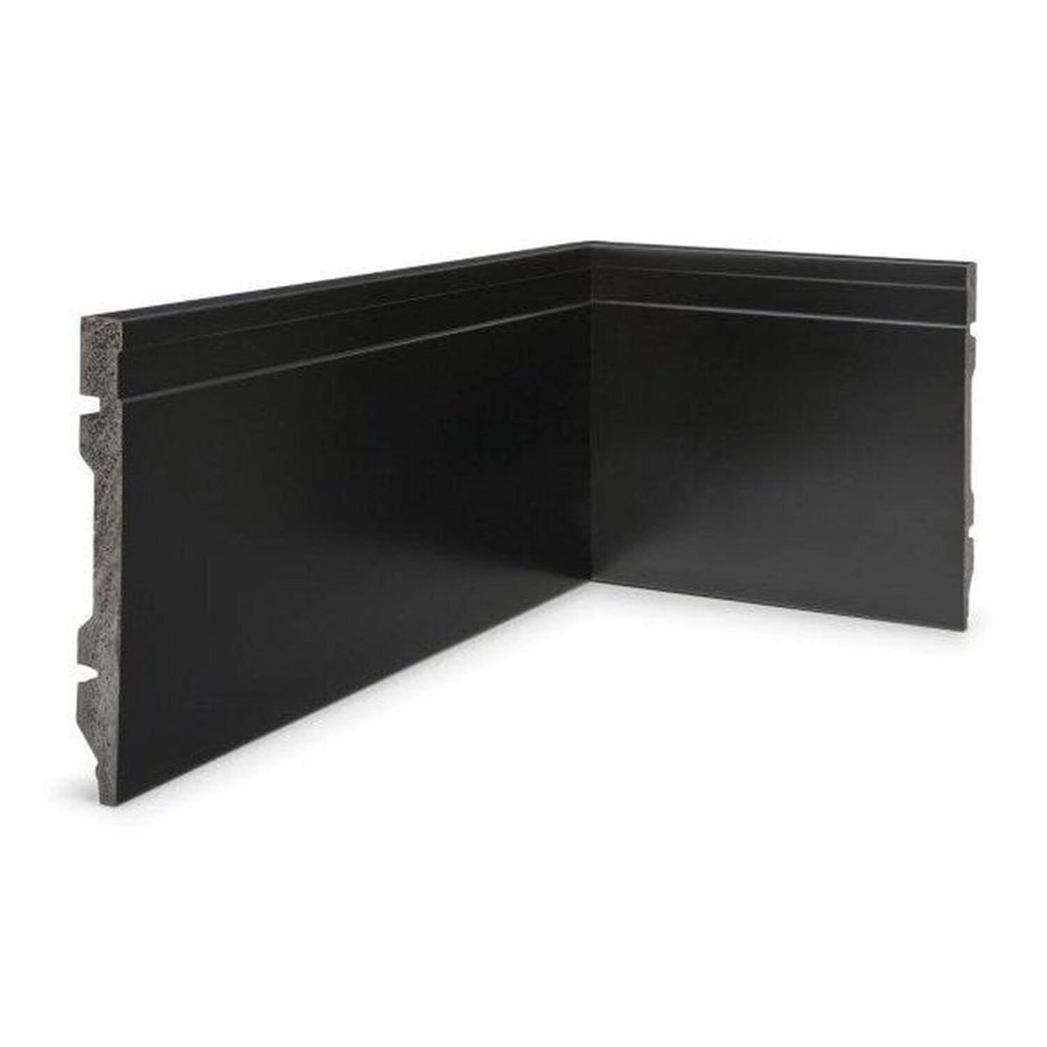 Kit 72m Linear Rodapé De Poliestireno 15cm X 1,5cm X 240cm Frisado Nfr Preto