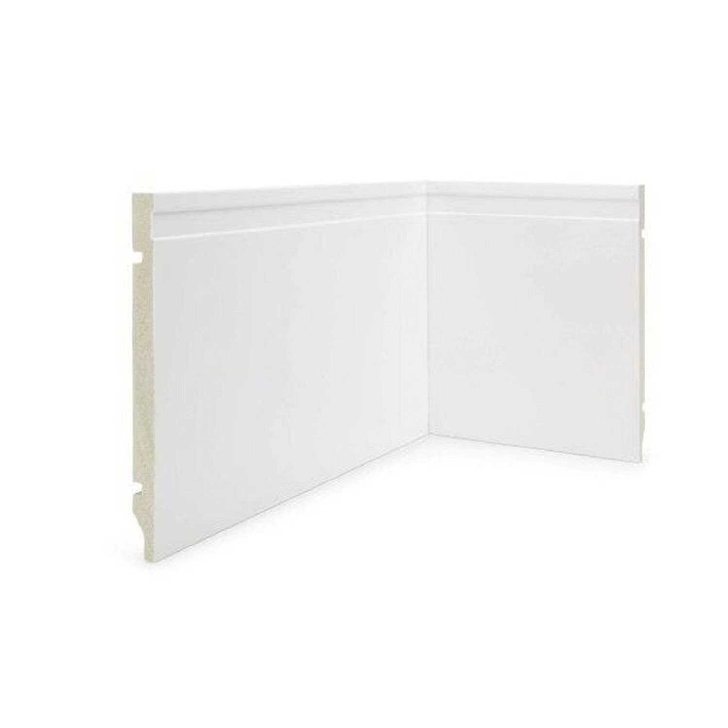 Kit 12m Linear Rodapé De Poliestireno 20cm X 1,5cm X 240cm Frisado Nfr Branco