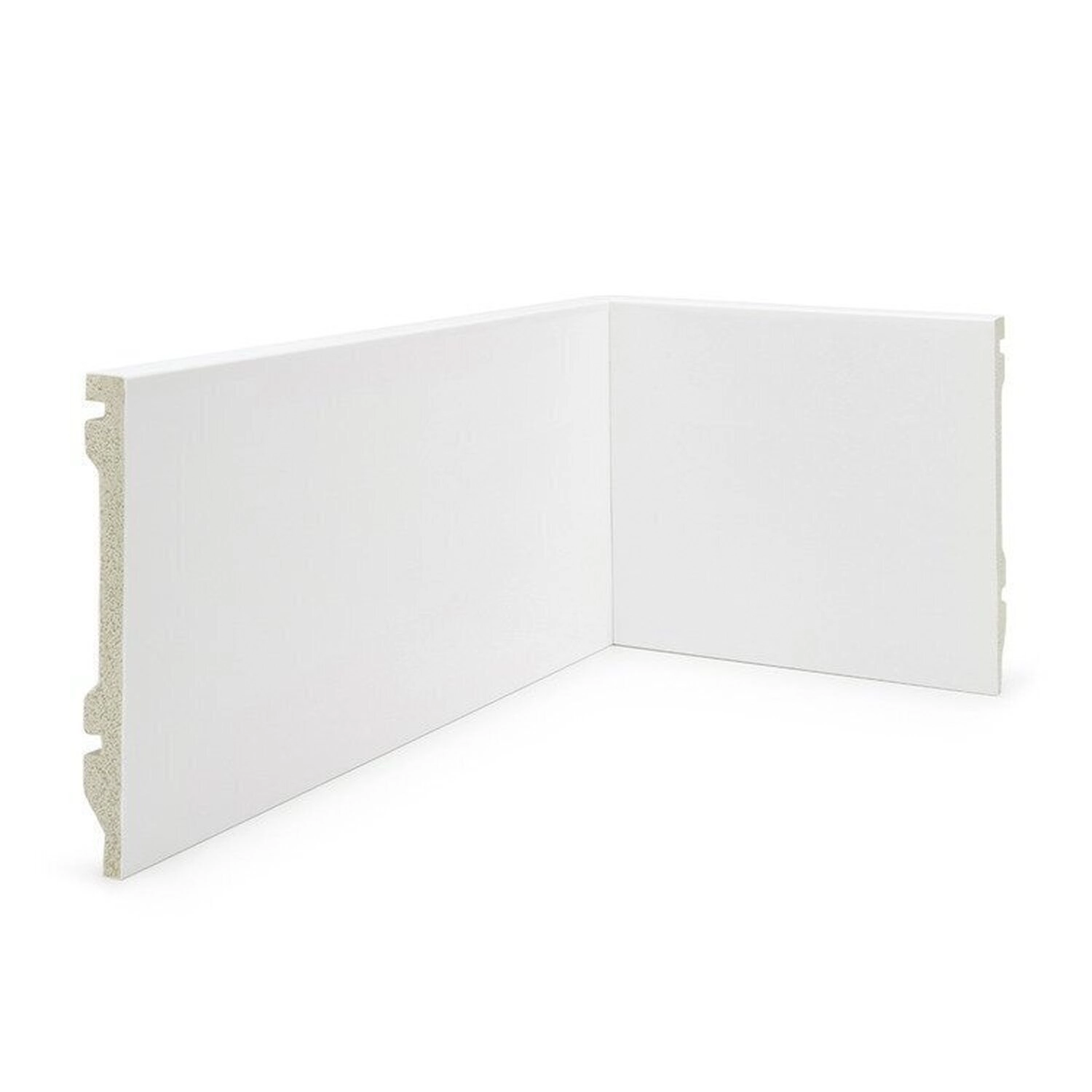 Kit 48m Linear Rodapé De Poliestireno 15cm X 15mm X 2,40m Liso Nfr Branco