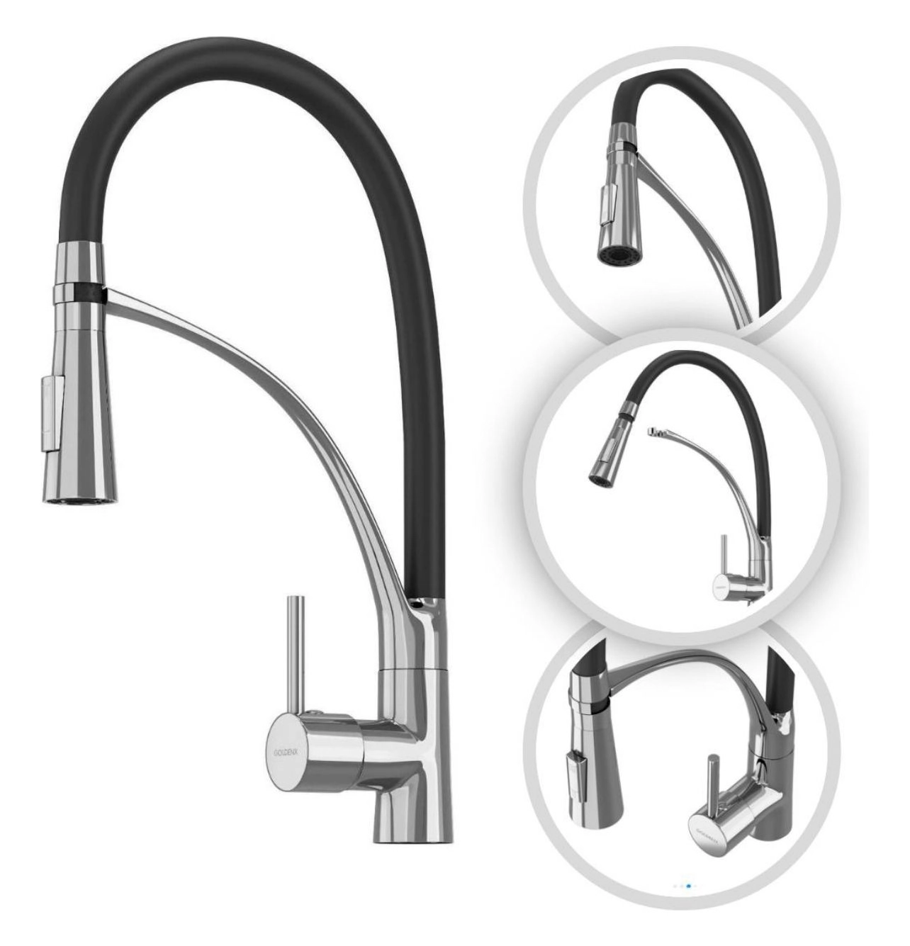 Torneira Gourmet Luxo Florença Monocomando Flexível Goldenx