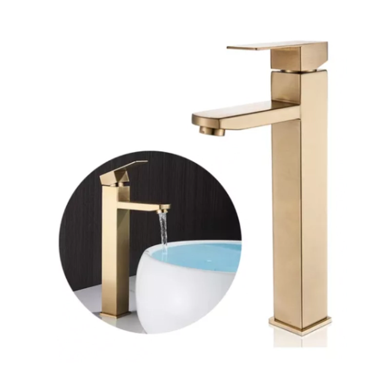 Torneira Banheiro Lavatã³rio Bica Alta Metal Inox Dourada