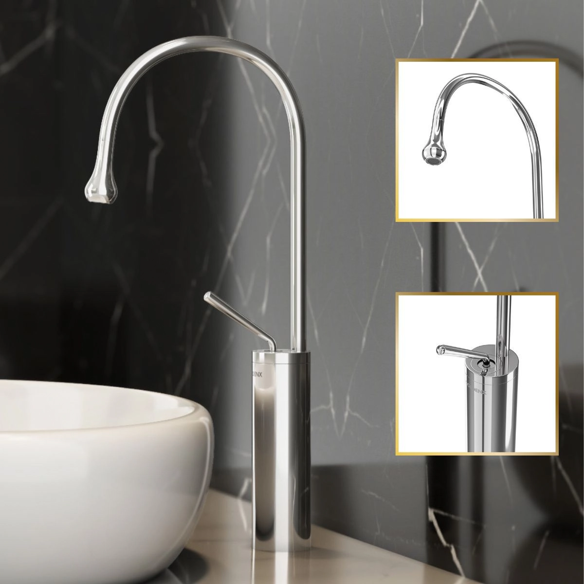 Torneira De Banheiro Luxo Capri Monocomando Gota Aço Inox Goldenx