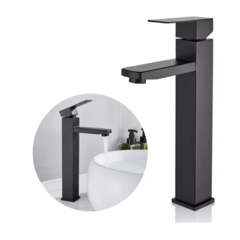 Torneira Banheiro Lavabo Luxo Monocomando Alta Metal Preta