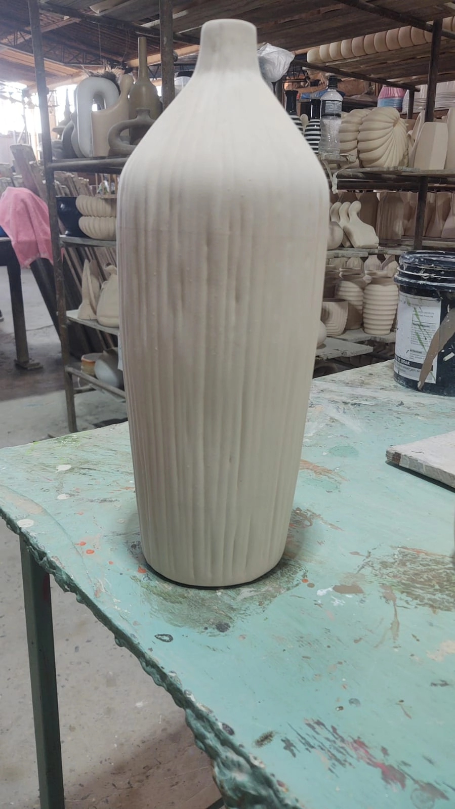 Vaso Garrafa Ceramica Nova Franca Dunas 37,5x14cm 138 126 Starbella