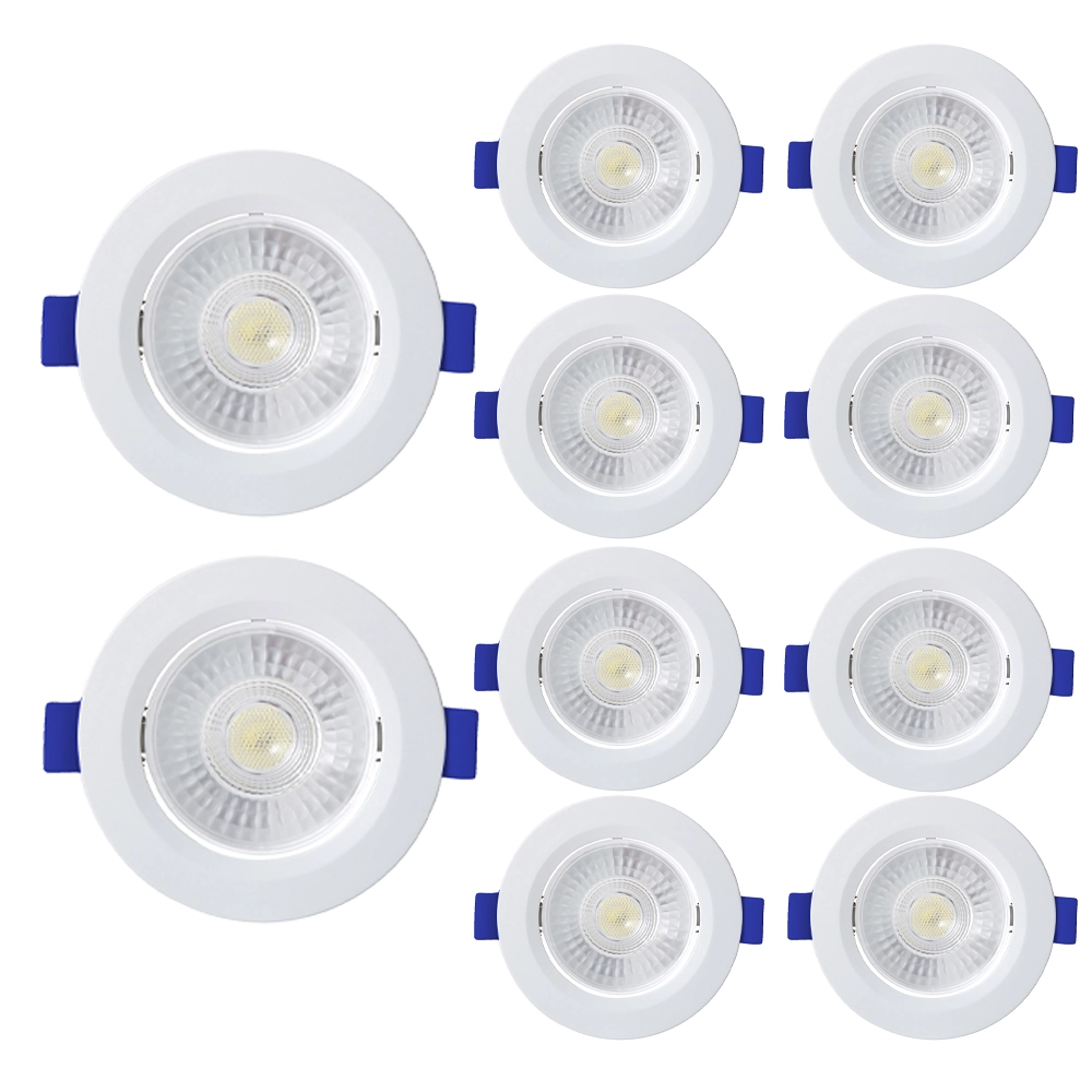Kit 10 Spot De Led Embutir Slim Mr16 Redondo 6w Bivolt 4100k Neutro