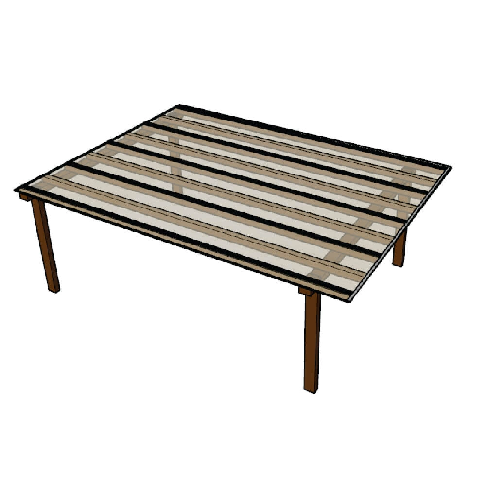 Kit Policarbonato Cristal 4mm 4,00m X 6,00m - Perfis Pretos