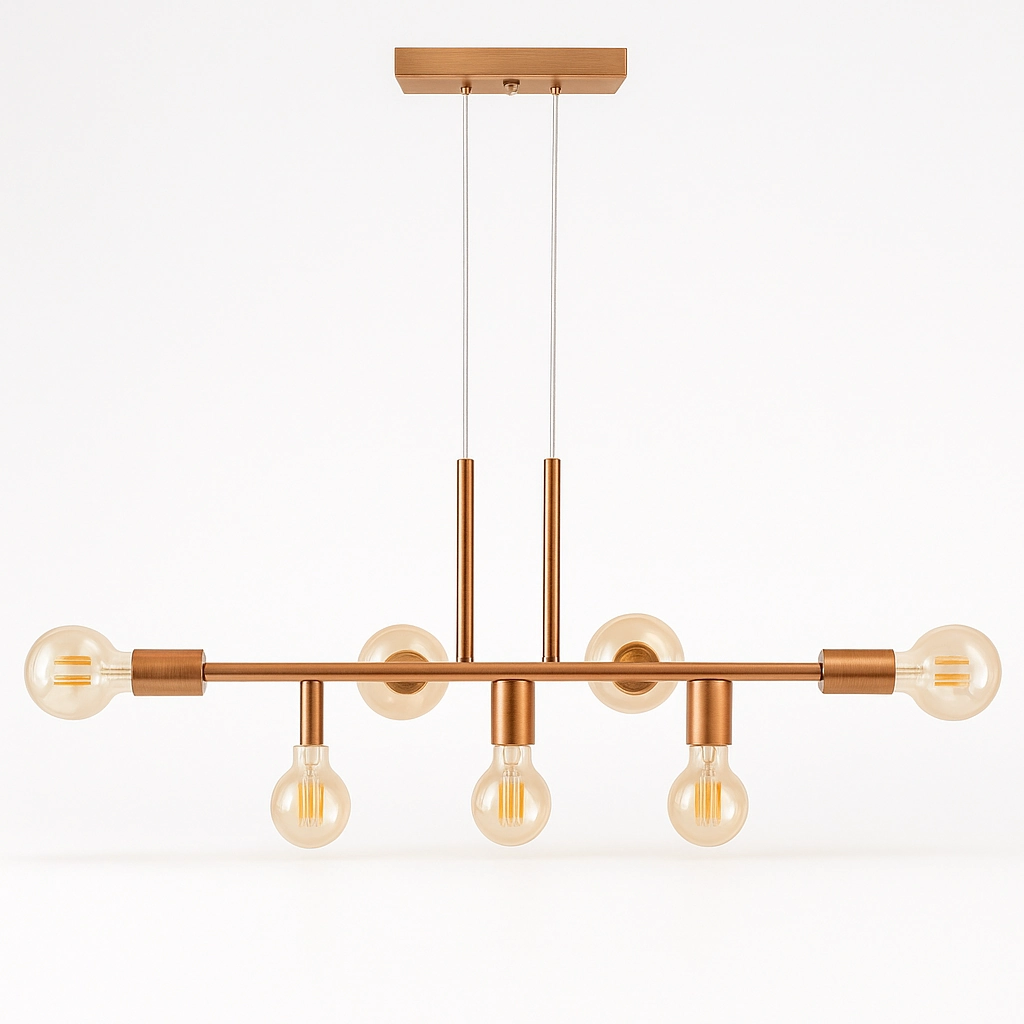Pendente Rubis Aluminio Teto E27 7 Luzes Lumini Lab - Verniz Cobre