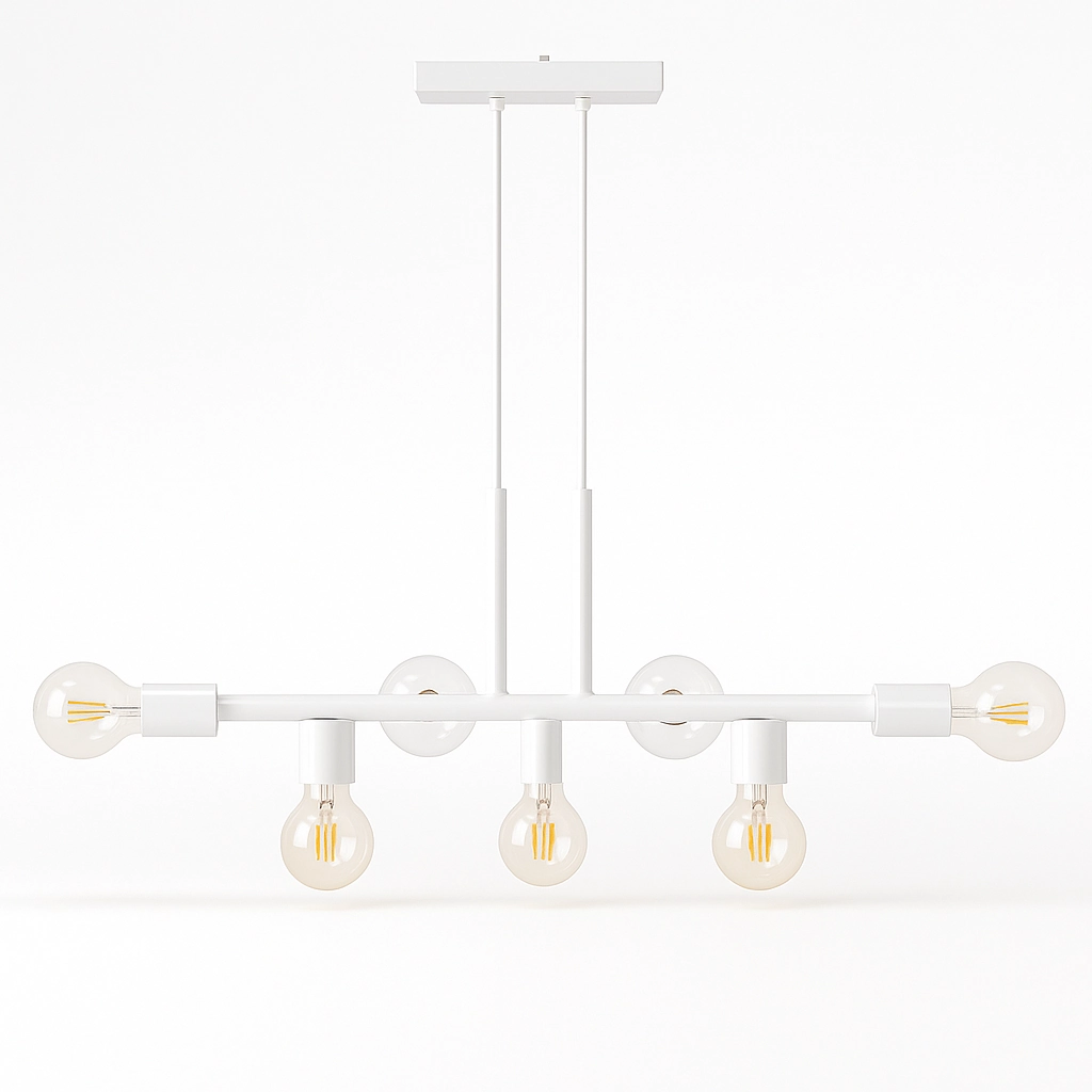 Pendente Rubis Aluminio Teto E27 7 Luzes Lumini Lab - Branco Brilhante