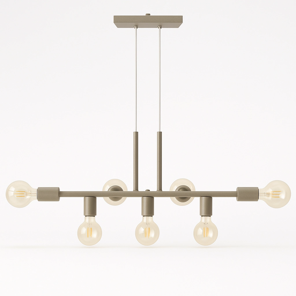 Pendente Rubis Aluminio Teto E27 7 Luzes Lumini Lab - Fendi Metalico