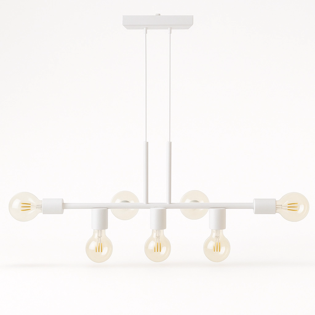 Pendente Rubis Aluminio Teto E27 7 Luzes Lumini Lab - Branco Microtextura