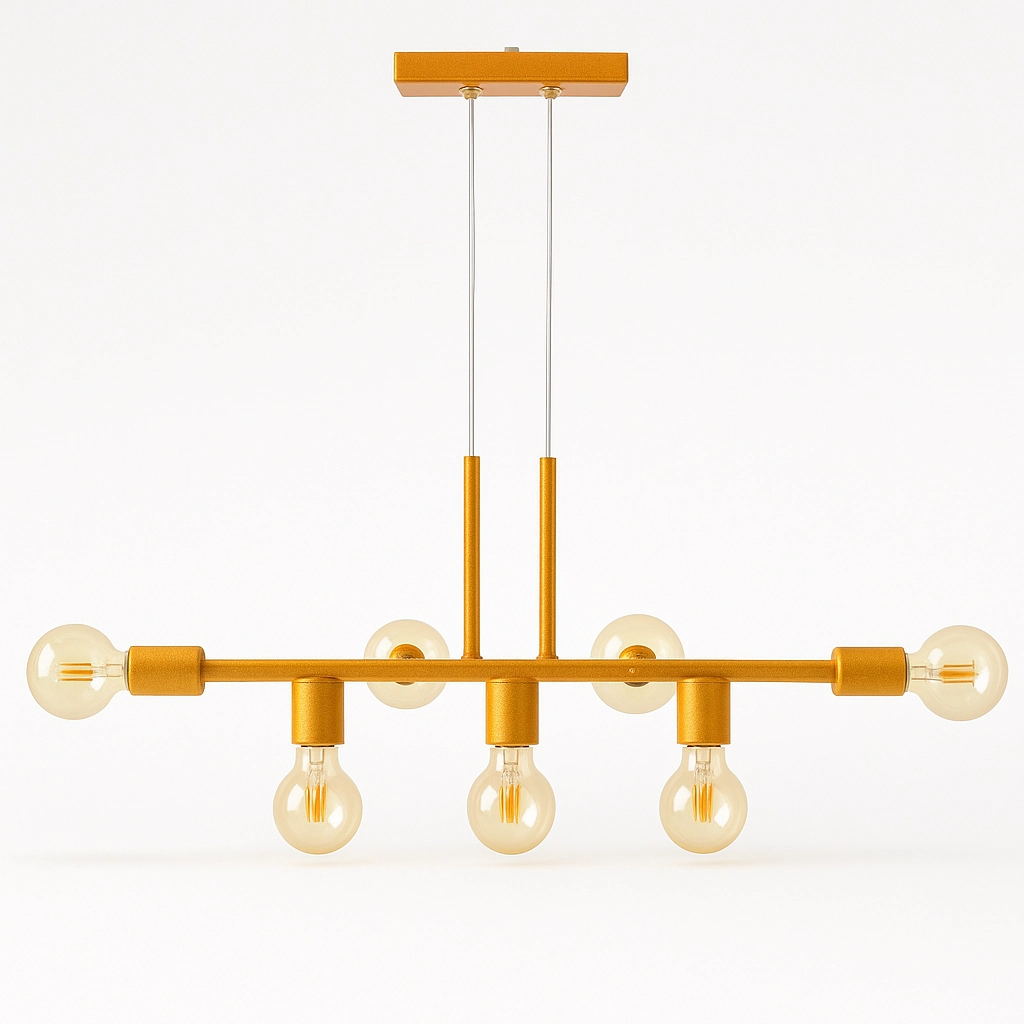 Pendente Rubis Aluminio Teto E27 7 Luzes Lumini Lab - Ouro Verniz