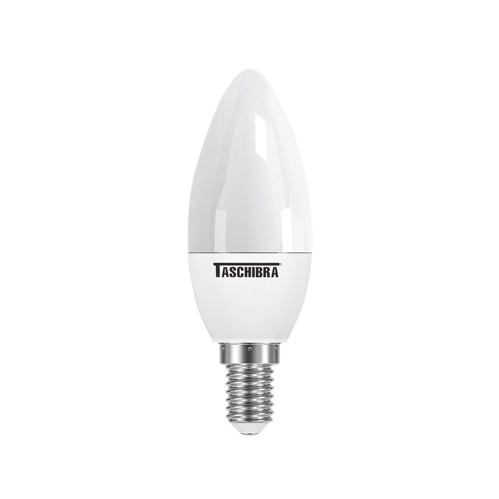Lâmpada Led Vela Leitosa Tvl 3w Taschibra E14/e27 Bivolt 3000k Amarelo Quente