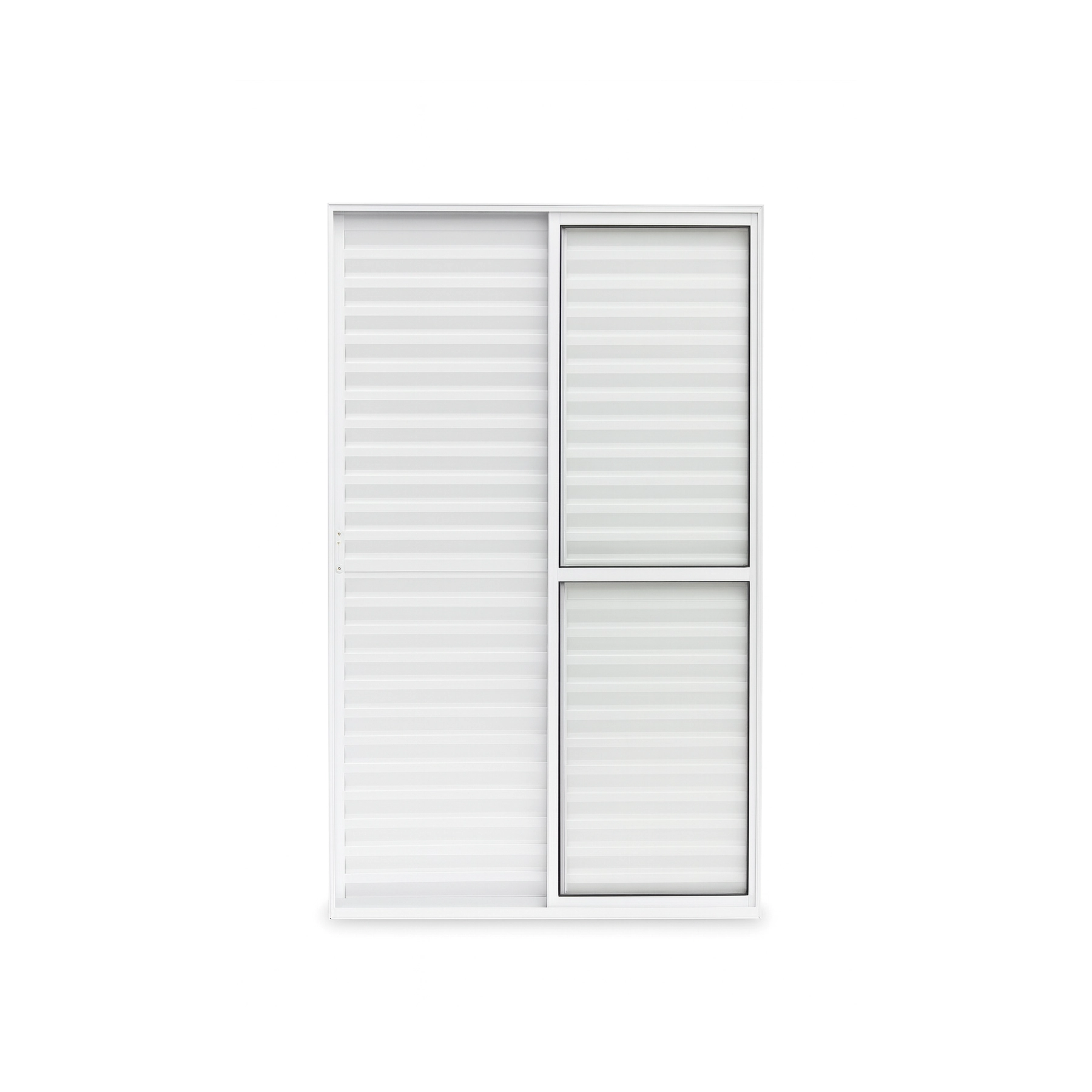 Porta Balcão 3 Folhas Móveis Aluminio Branco C/ Trinco 2,10x1,20