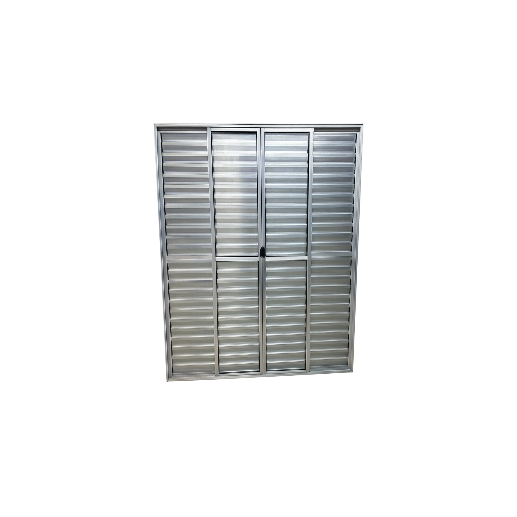 Porta Balcão 6 Folhas Aluminio Brilhante C/ Trinco 2,10x2,00
