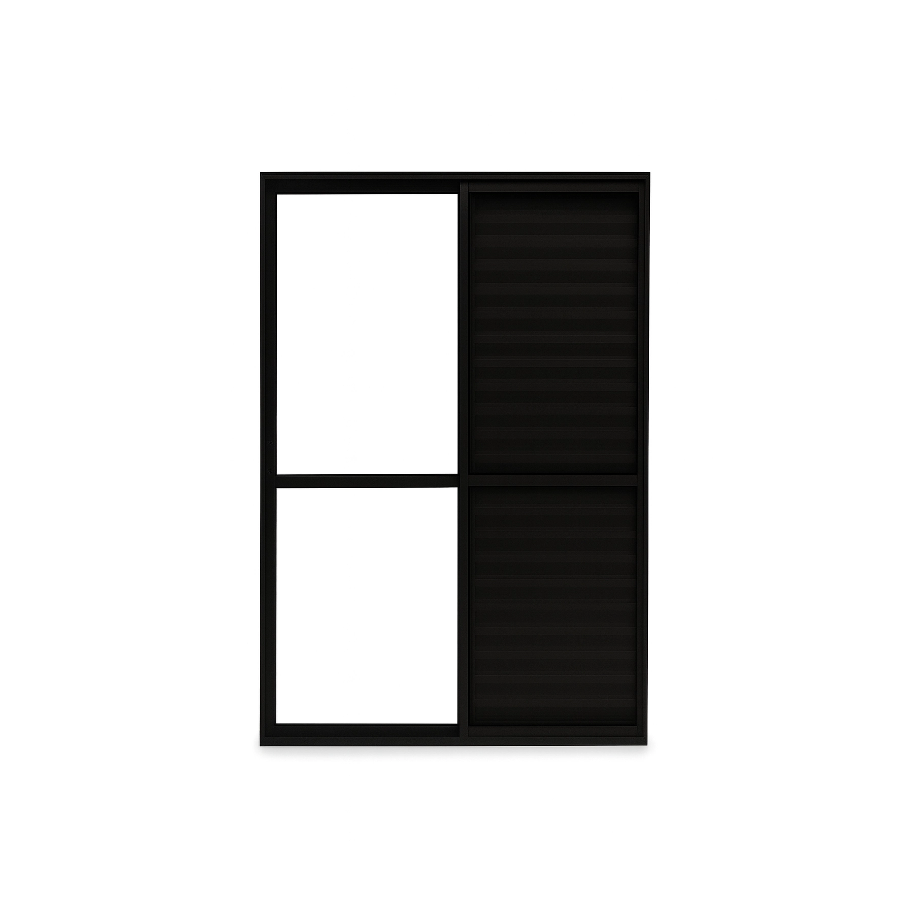 Porta Balcão 3 Folhas Móveis Aluminio Preto C/ Trinco 2,10x1,50