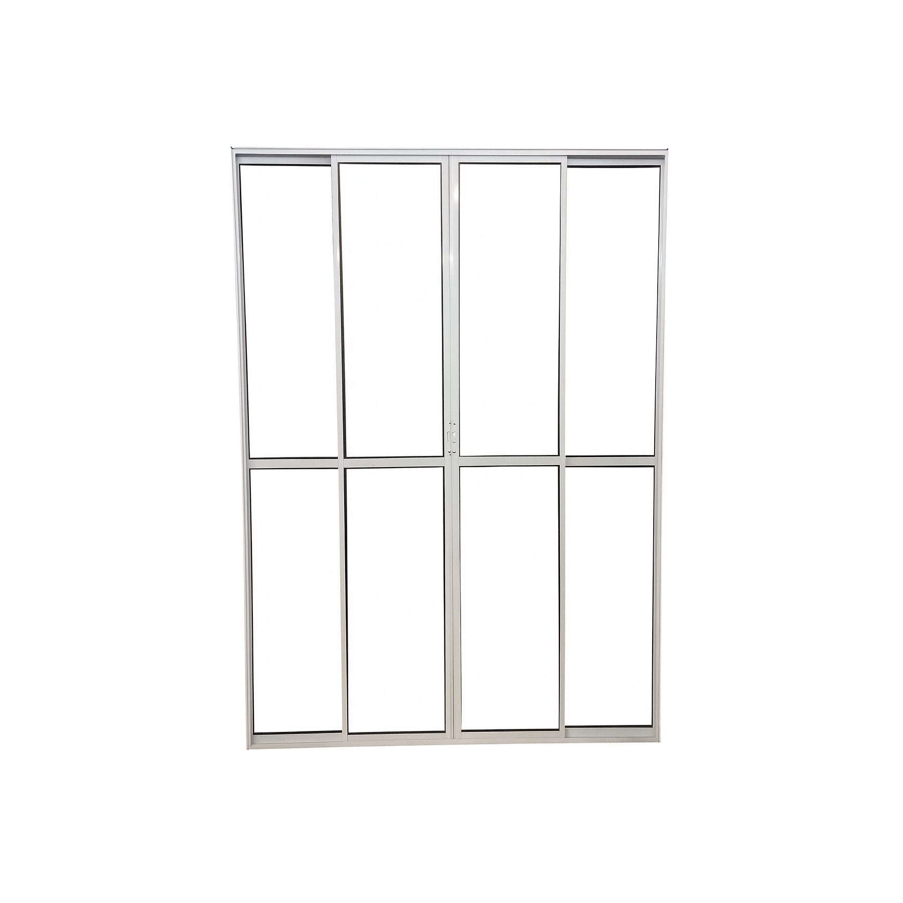 Porta Sacada 4 Folhas Aluminio Branco C/ Trinco 2.10x2.00