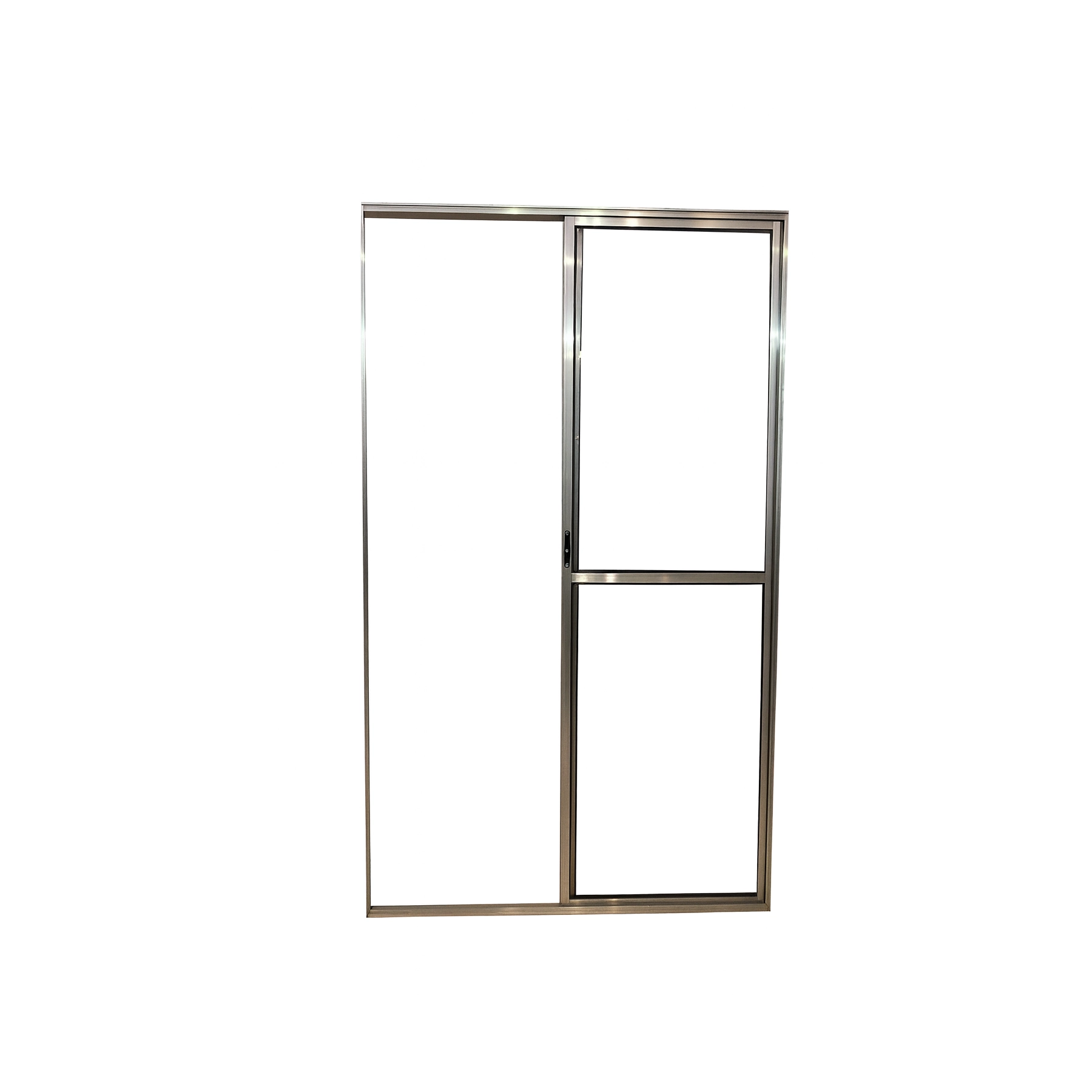 Porta Sacada 2 Folhas Móveis Aluminio Brilhante C/ Trinco 2,10x1,50