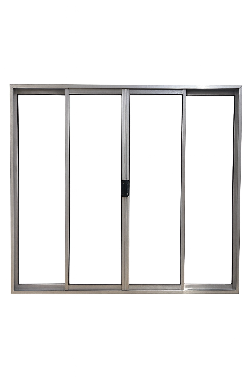 Vitrô 4 Folhas De Correr Aluminio Brilhante 1,00x1,00