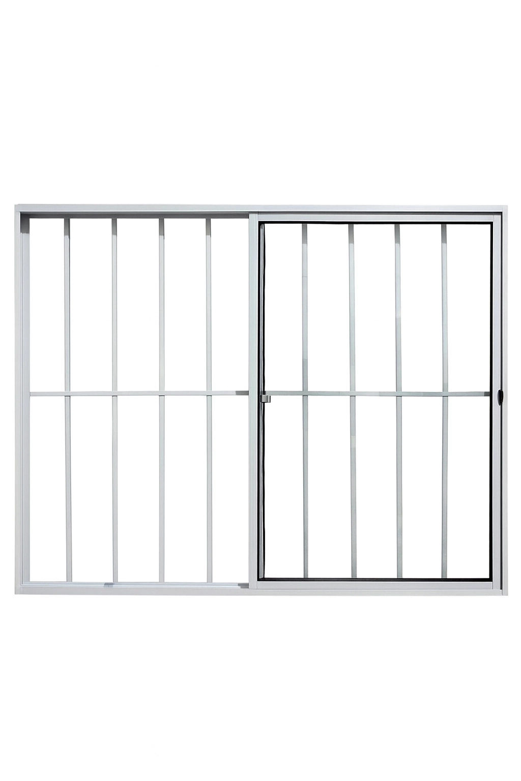 Vitrô 2 Folhas De Correr Aluminio Branco Com Grade 1,00x1,50