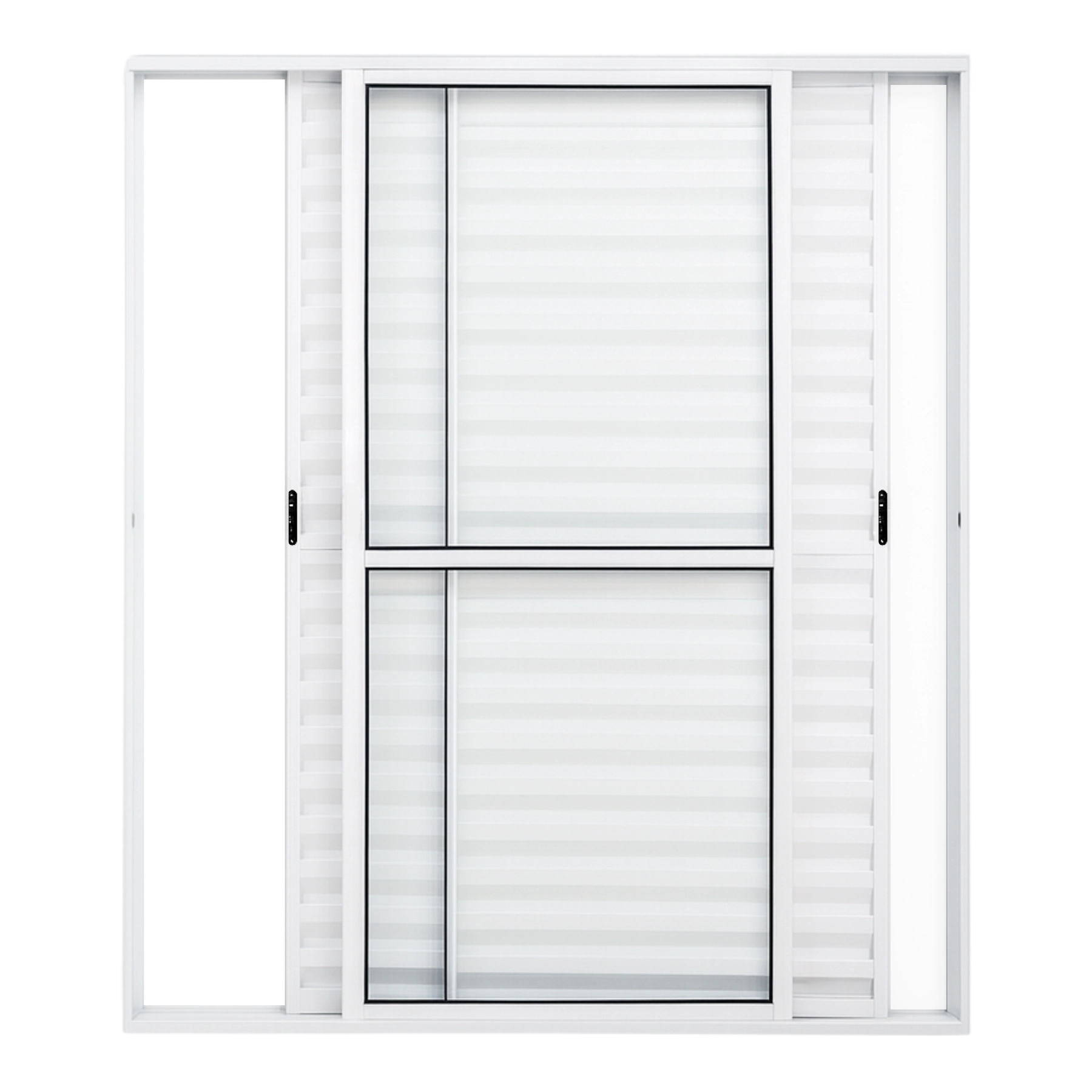 Porta Balcão De Aluminio Branco 3 Folhas Móveis Com Trinco 2,10x1,50
