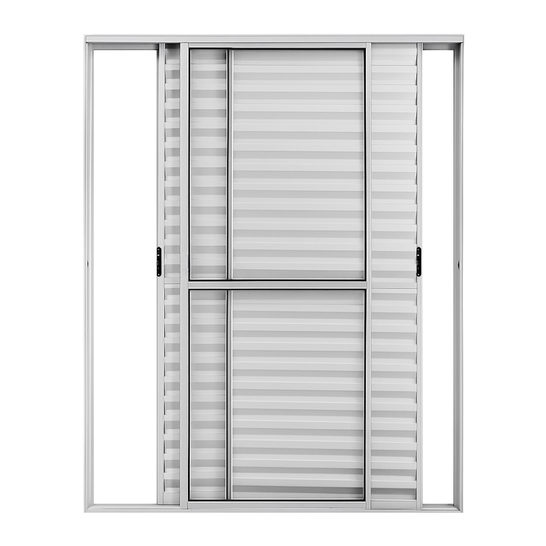 Porta Balcão De Aluminio Brilhante 3 Folhas Móveis Com Trinco 2,10x1,20