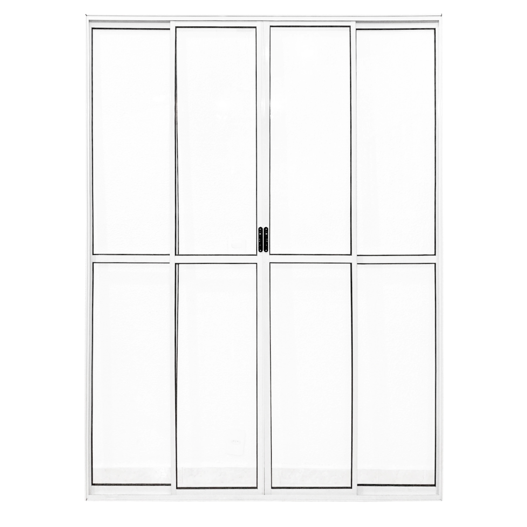 Porta Sacada De Aluminio Branco 4 Folhas Com Trinco 2,10x2,00