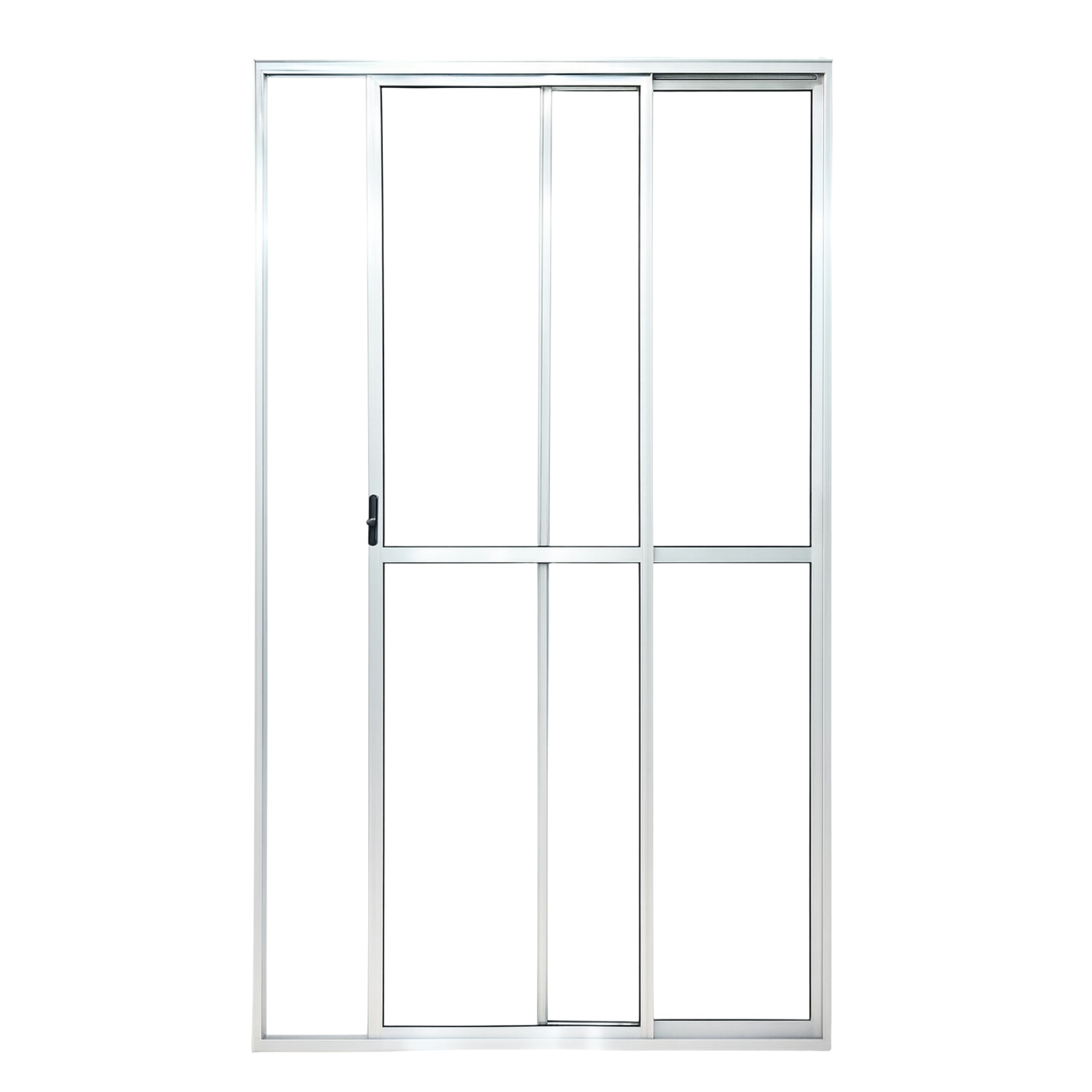 Porta Sacada De Aluminio Brilhante 2 Folhas Com Trinco 2,10x1,50