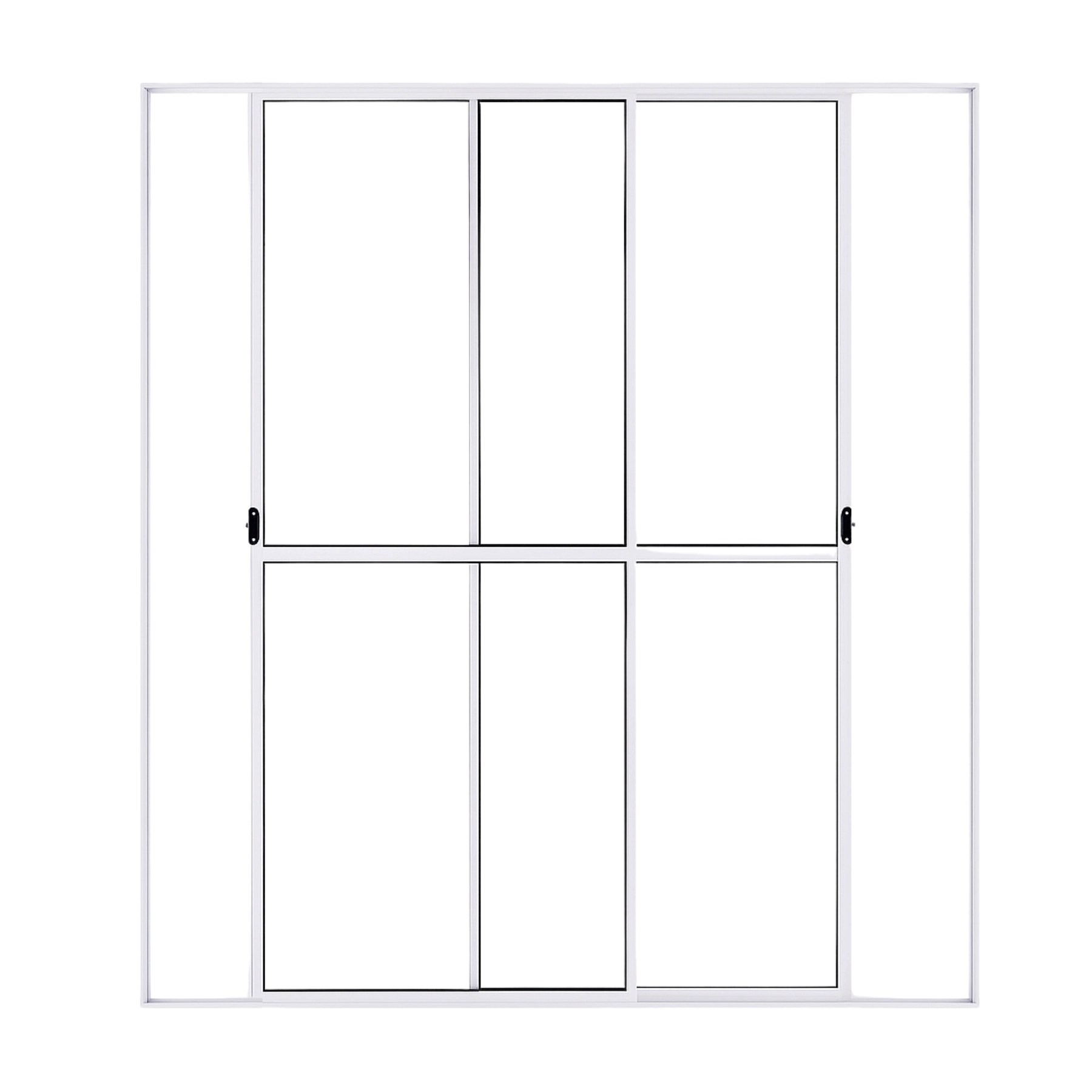 Porta Sacada De Aluminio Branco 2 Folhas Móveis Com Trinco 2,10x1,50