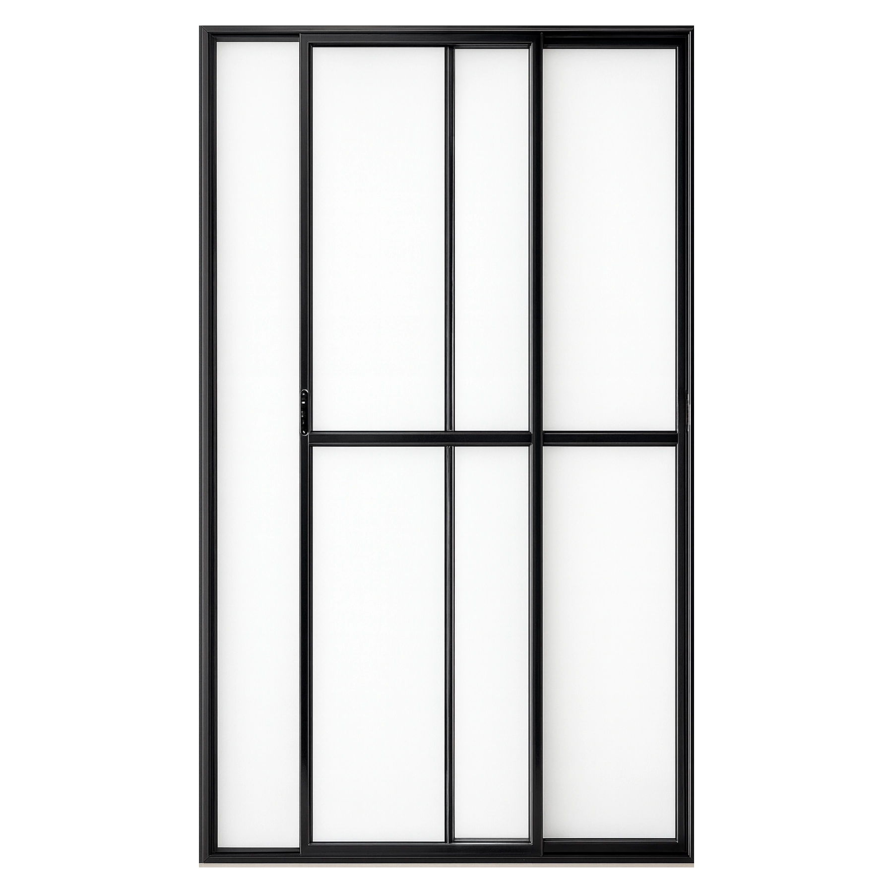 Porta Sacada De Aluminio Preto 2 Folhas Com Trinco 2,10x1,50