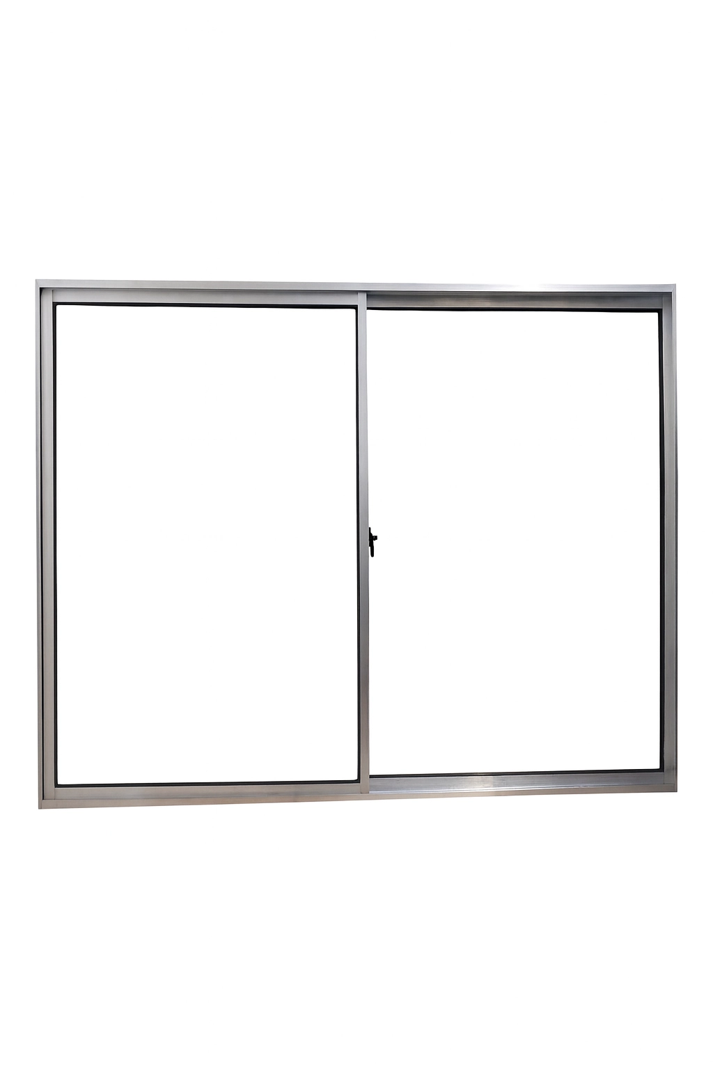 Vitrô 2 Folhas De Correr Aluminio Brilhante 1,00x1,50