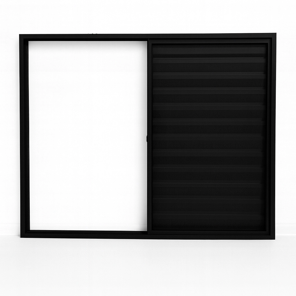 Veneziana 3 Folhas Aluminio Preto 1,00x1,20