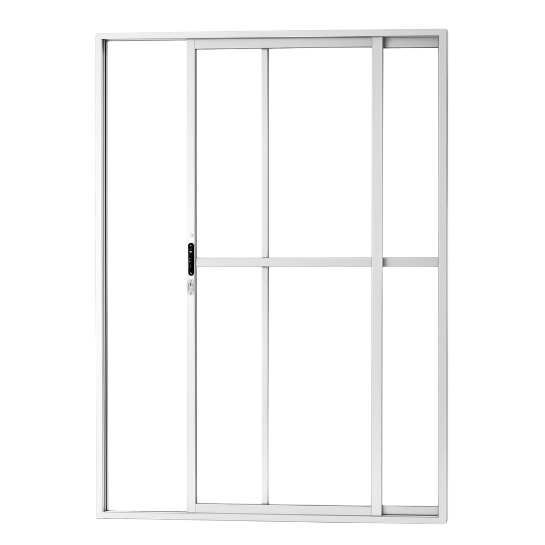 Porta Sacada De Aluminio Branco 2 Folhas Linha 25 Com Fechadura 2,10x1,20