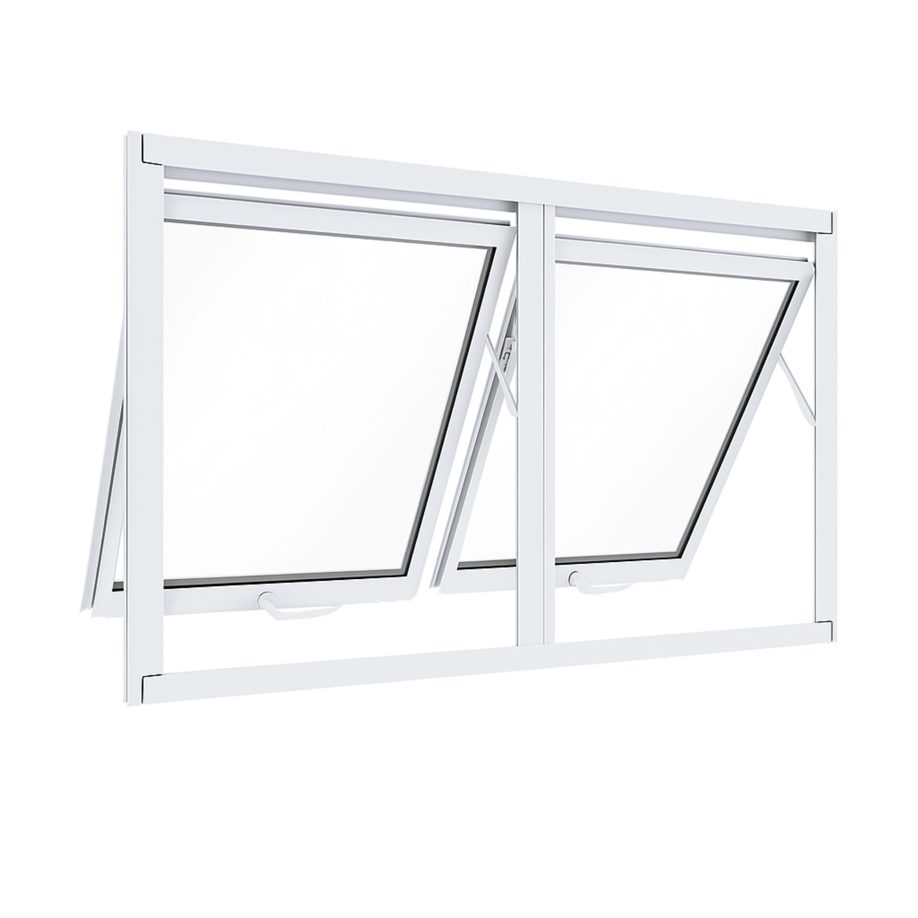 Janela Maxim Ar 2 Seções Aluminio Branco Linha 25 - 60x200