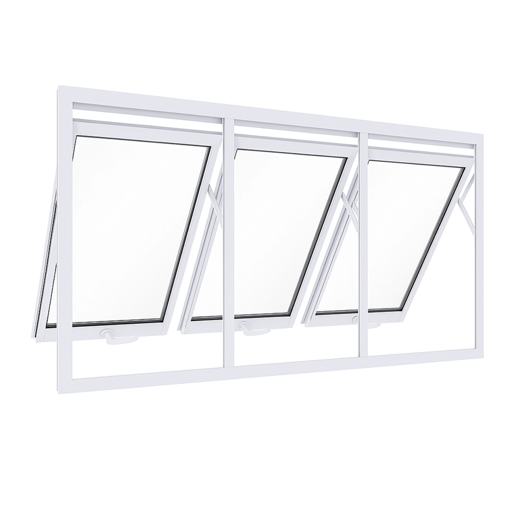Janela Maxim Ar 3 Seções Aluminio Branco Linha 25 - 60x150