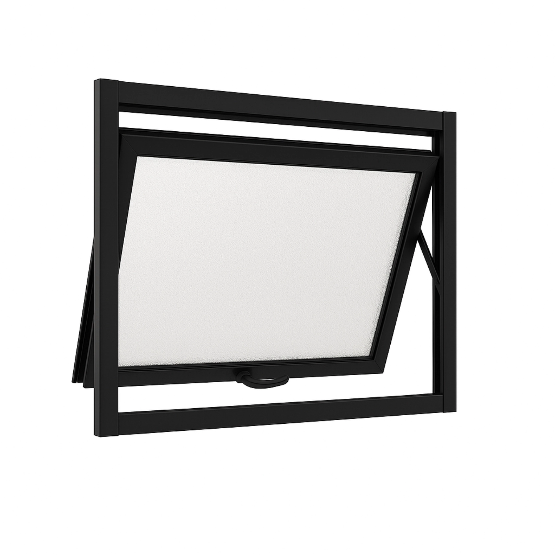 Janela Maxim Ar 1 Seção Aluminio Preto Linha 25 - 80x40