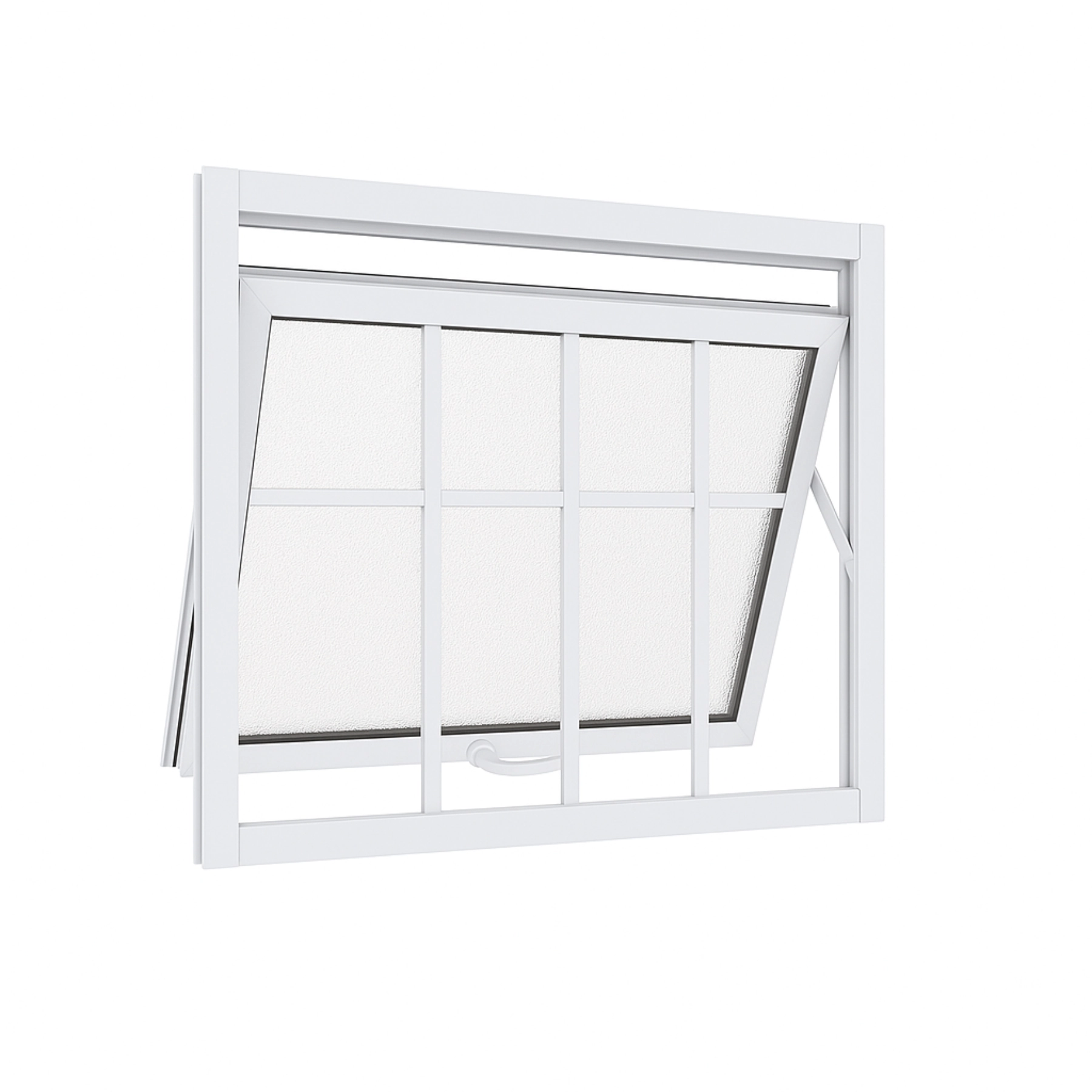 Janela Maxim Ar 1 Seção Aluminio Branco Com Grade Linha 25 - 100x100