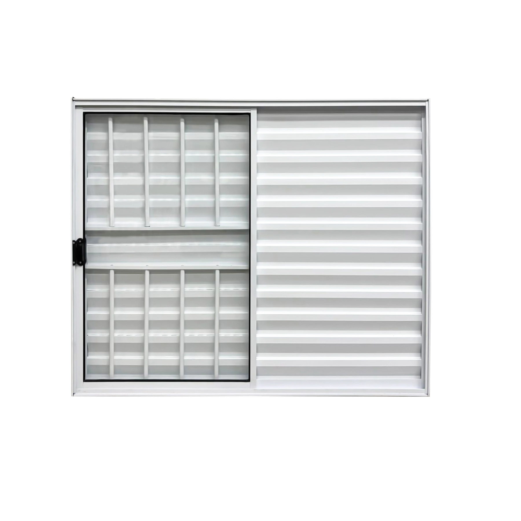 Veneziana 3 Folhas Aluminio Branco Com Grade 1,20x1,50 Linha 18 Modular