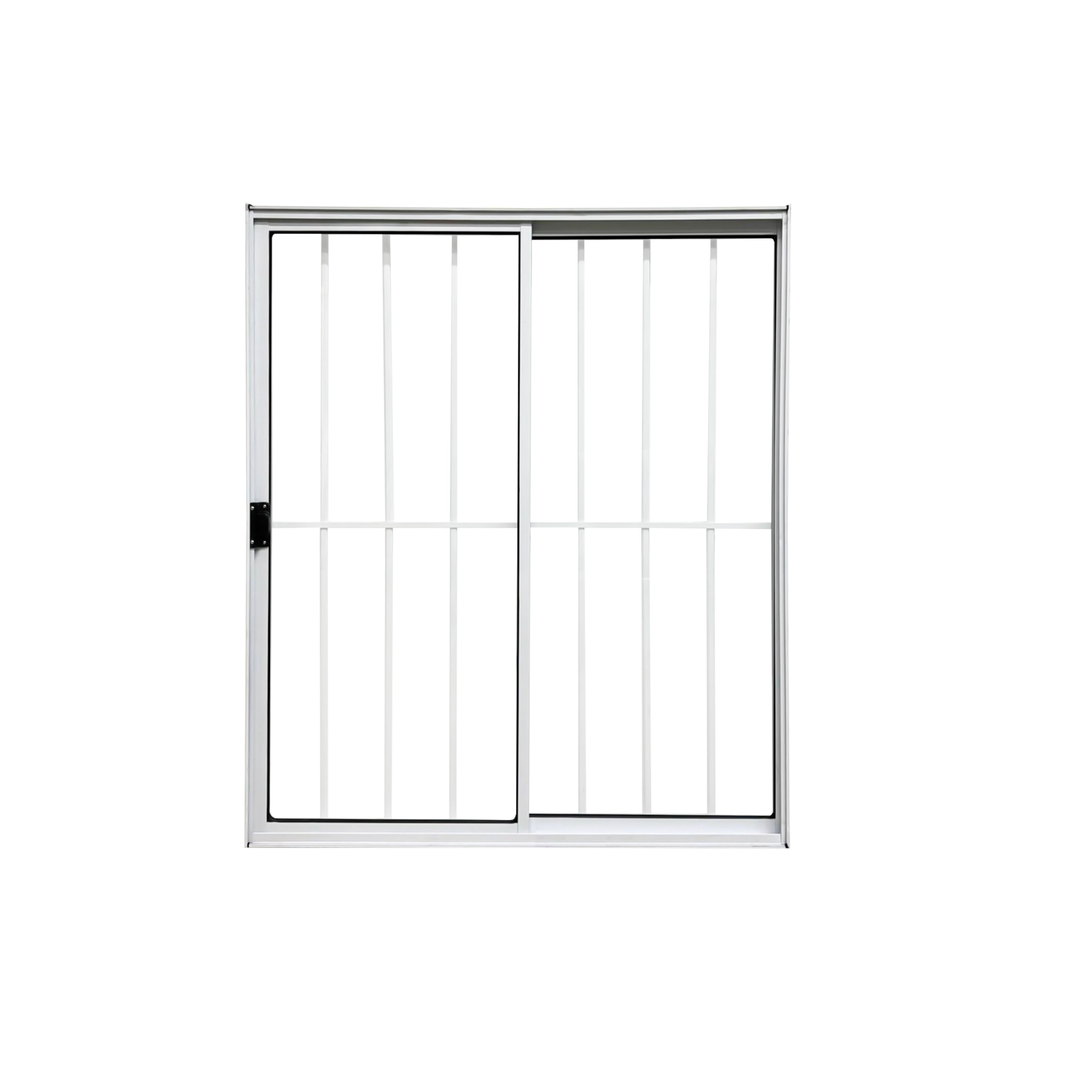 Vitrô 2 Folhas De Correr Aluminio Branco Com Grade 1,00x1,50 Linha 18 Modular