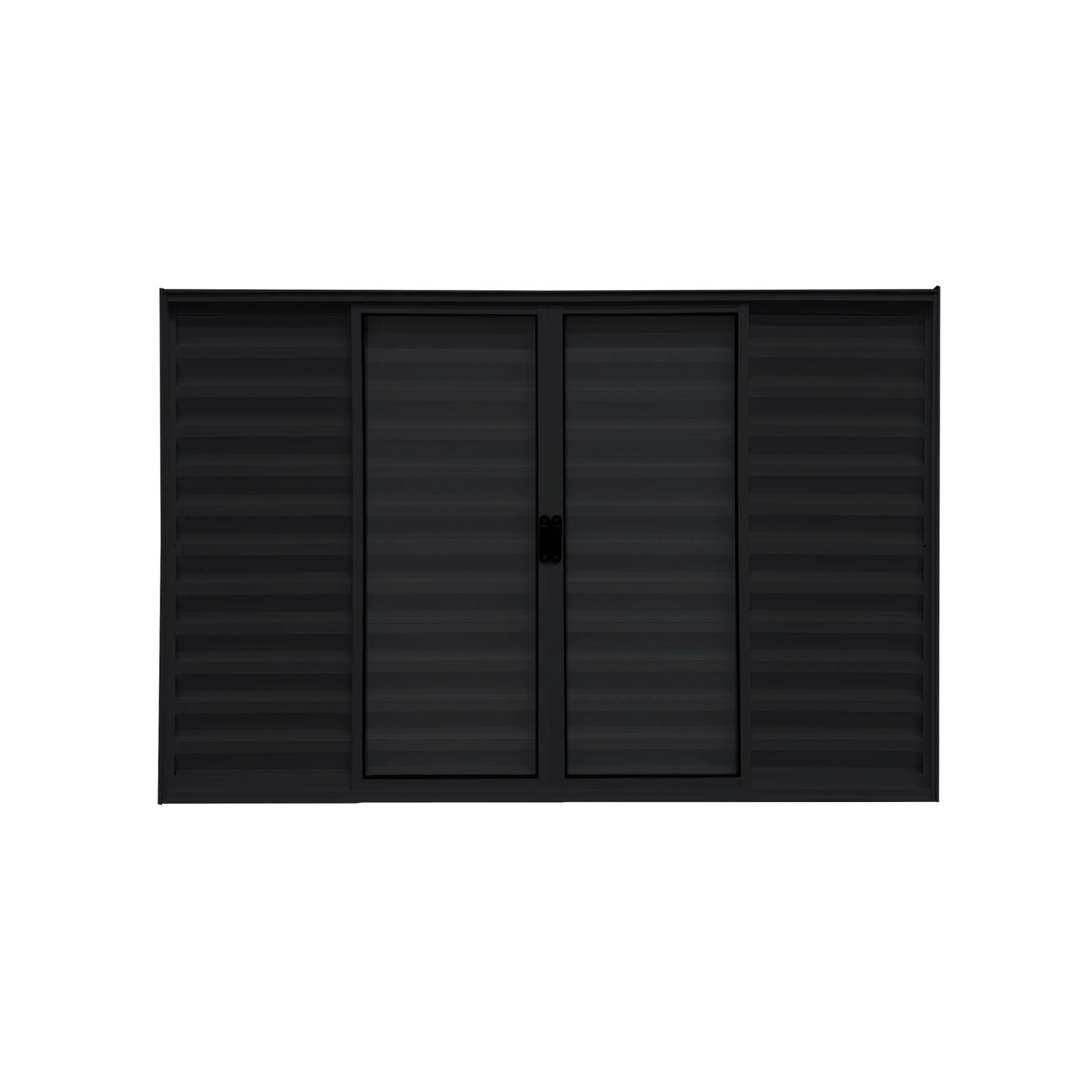 Veneziana 6 Folhas Aluminio Preto 1,20x1,20 Linha 18 Modular