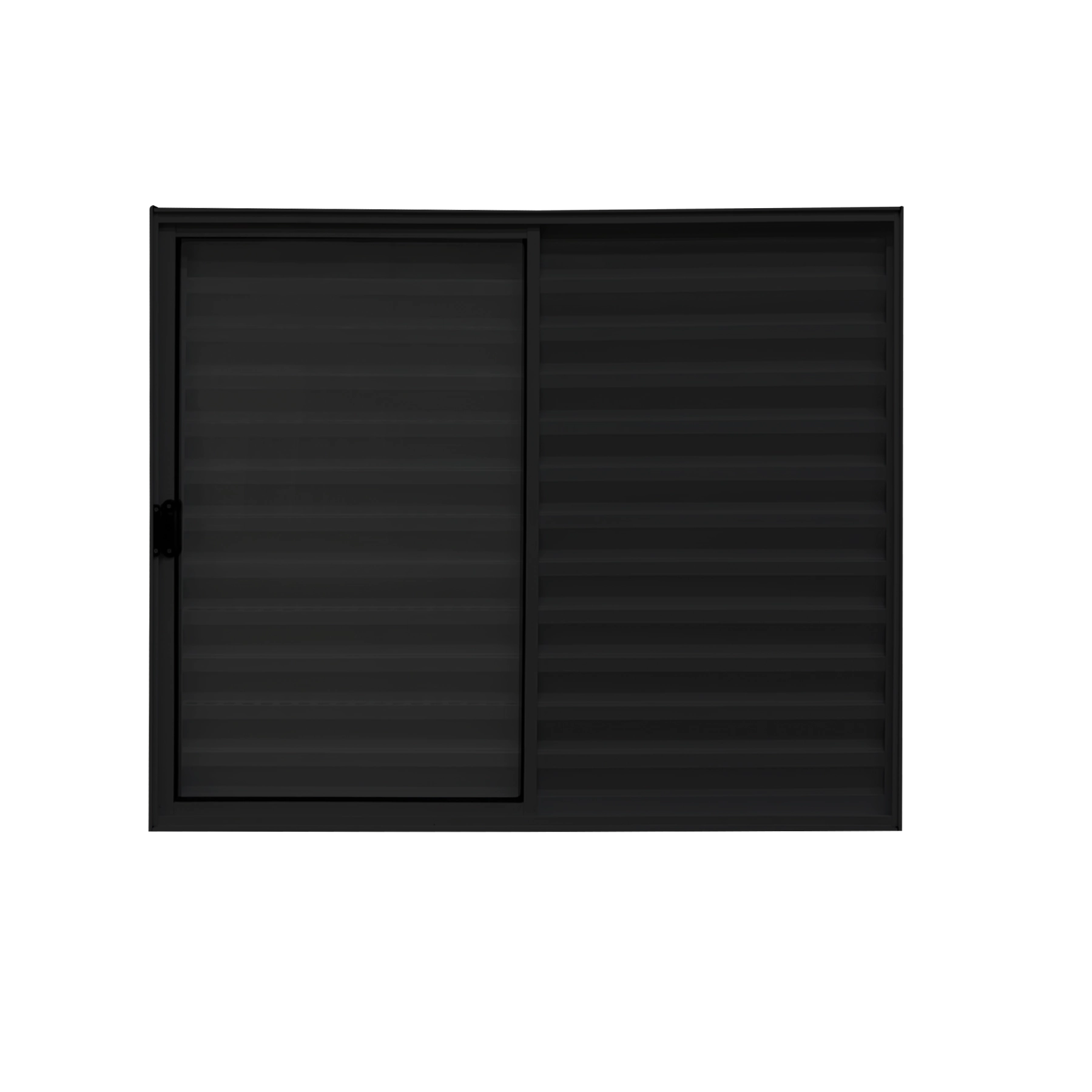 Veneziana 3 Folhas Aluminio Preto 1,00x1,00 Linha 18 Modular