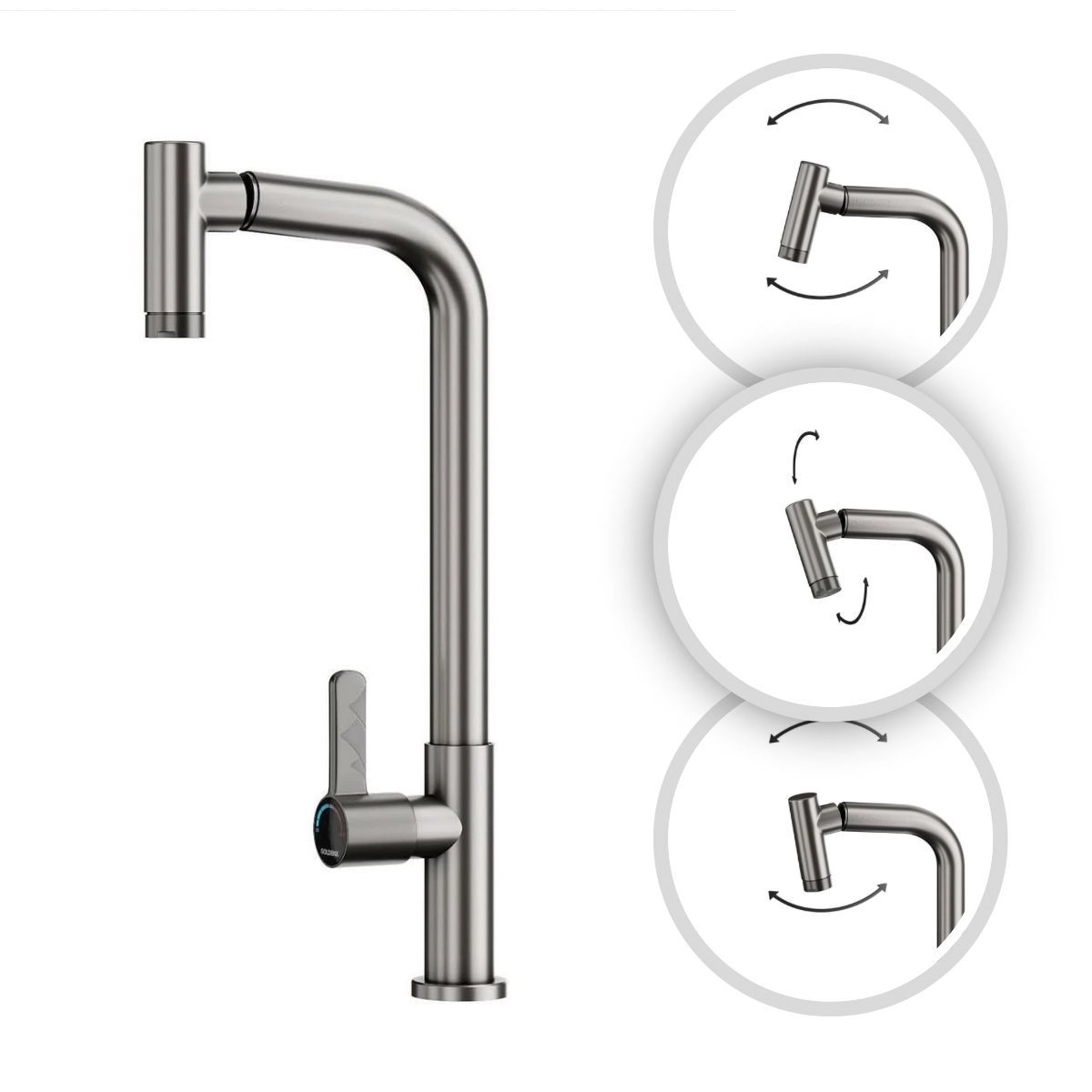 Torneira De Cozinha Siena Aço Inox Goldenx