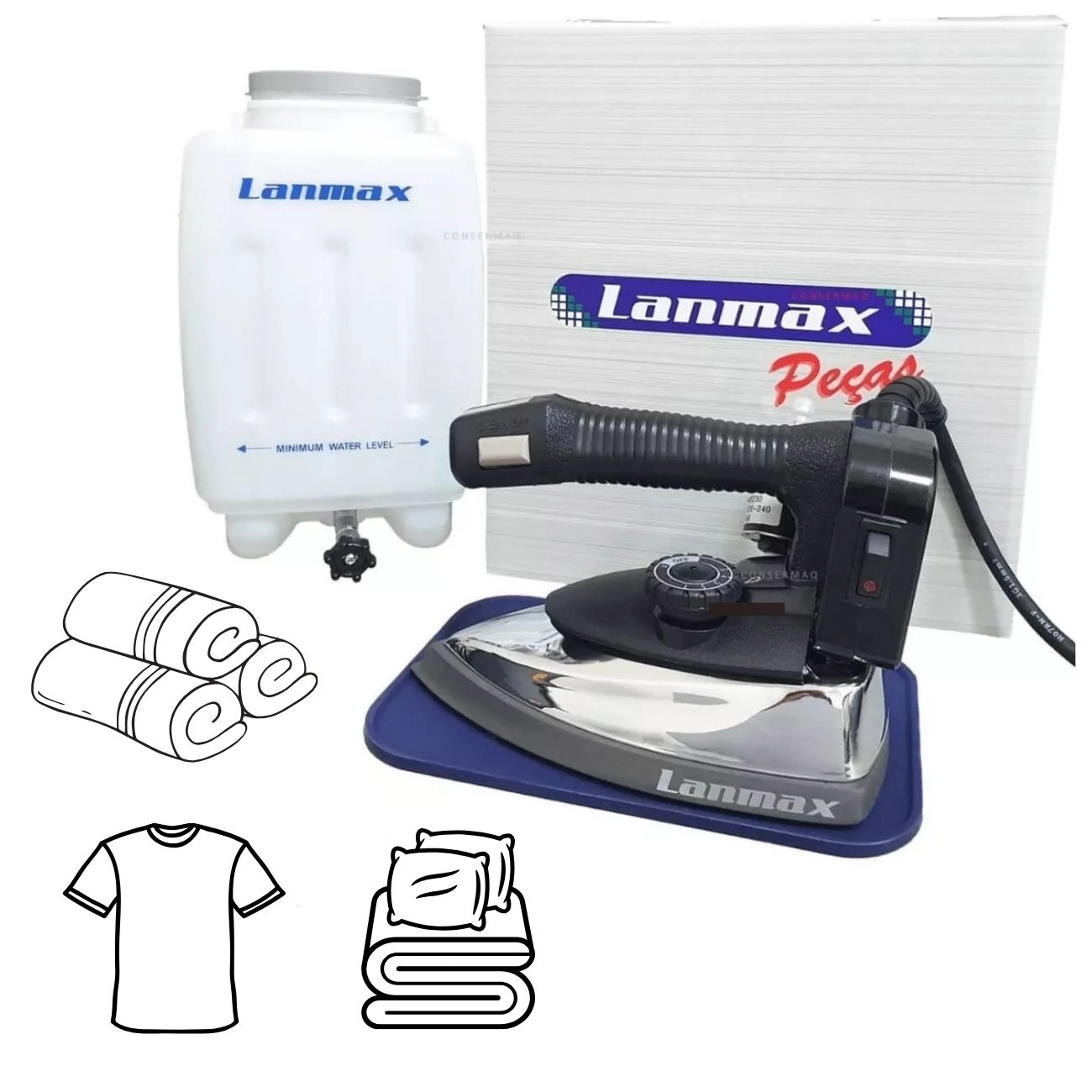 Ferro De Passar A Vapor Profissional  Lanmax L-es-94a 1000w 220v