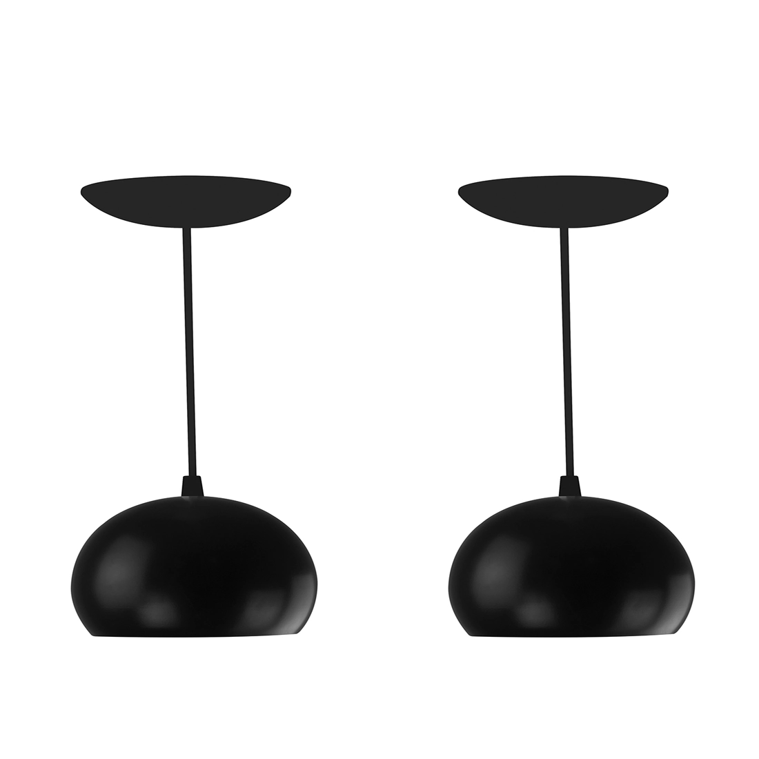 Kit 2 Pendente Lowcost Bola Pequena Alumínio 15cm Preto