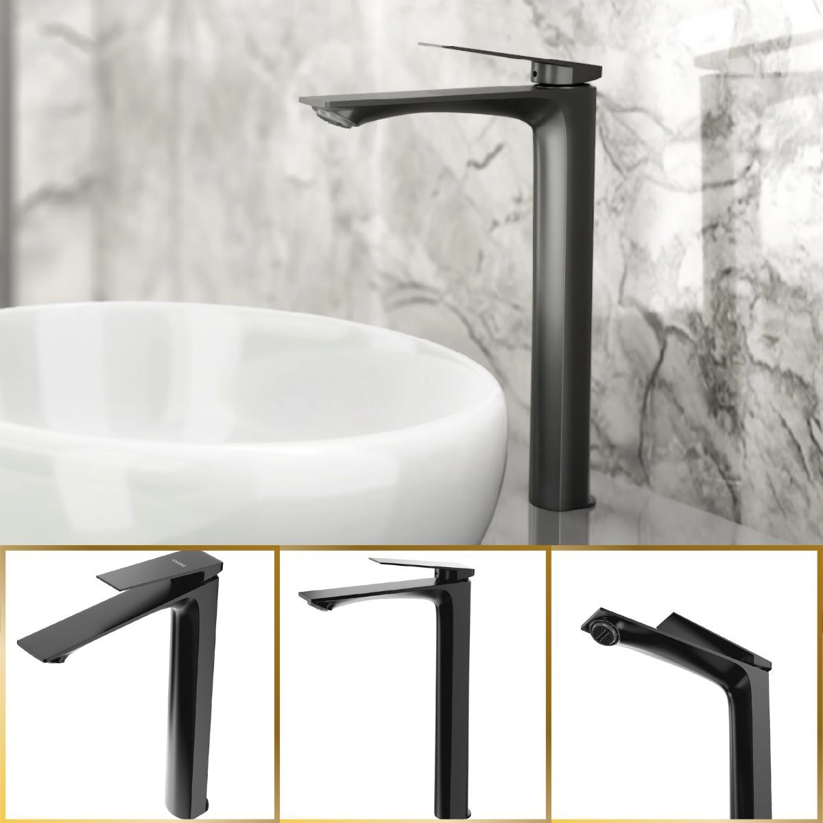 Torneira Misturador Para Banheiro 100% Metal Premium Alta Atenas Preto