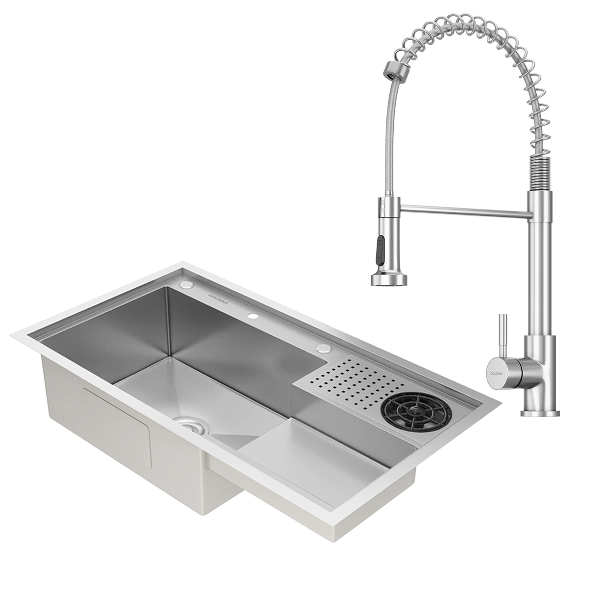 Kit Cuba Gourmet Veneza Aço Inox 304 E Torneira Gourmet Milão Monocomando Goldenx