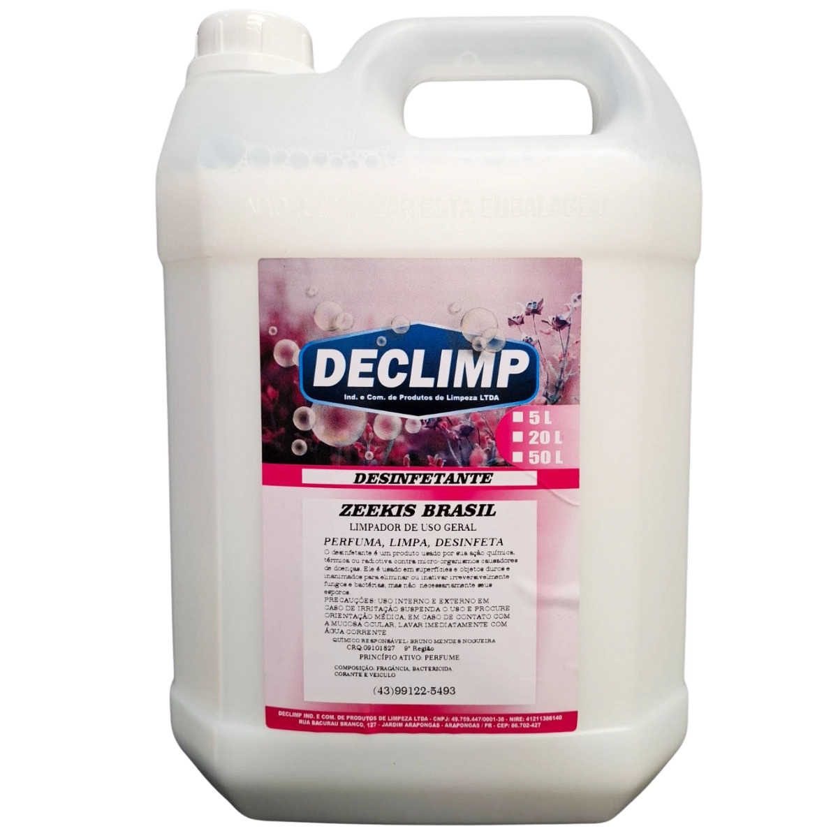 Desinfetante Zeeks Brasil Limpa E Desinfeta 5l Declimp