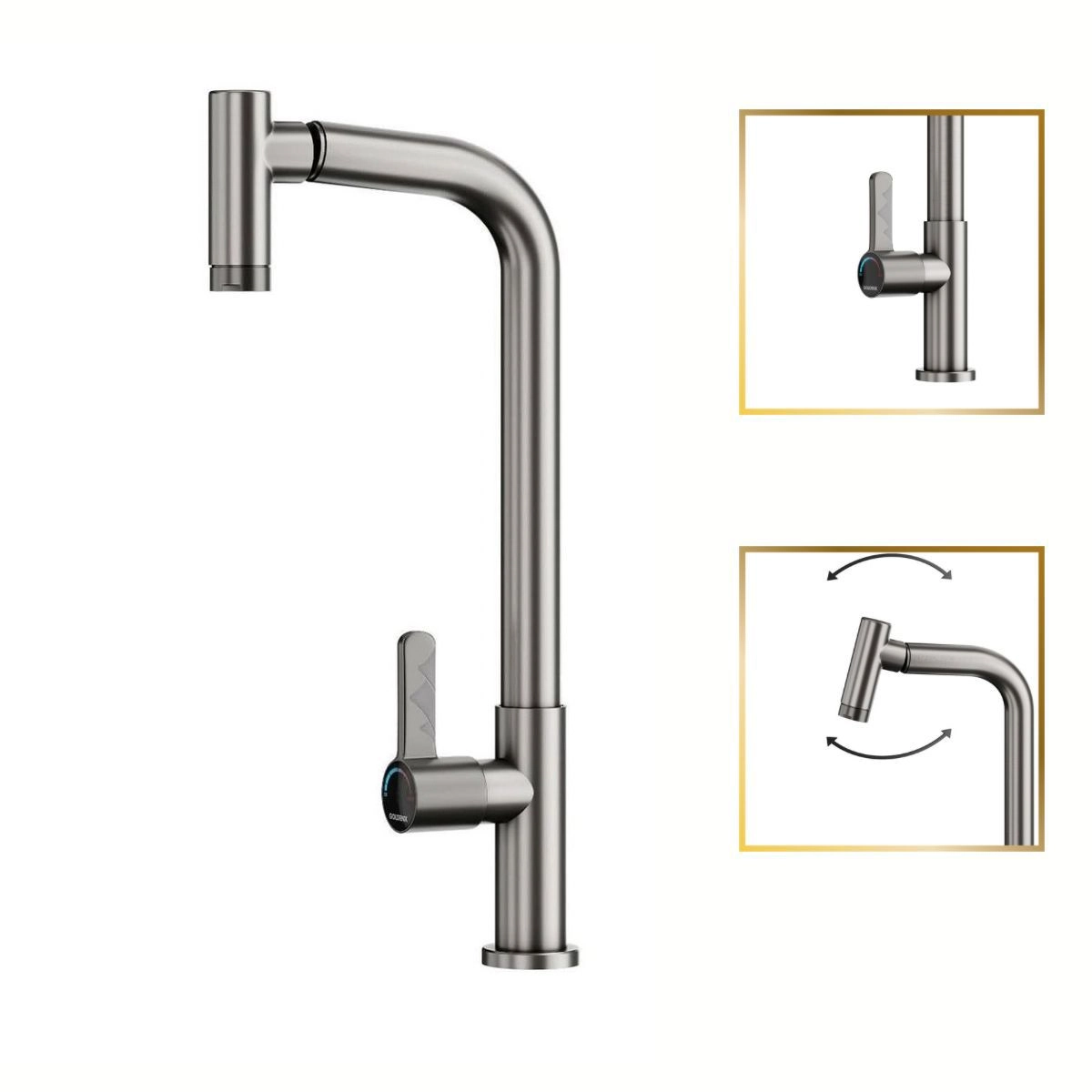 Torneira Para Cozinha Siena Aço Inox 304 Goldenx