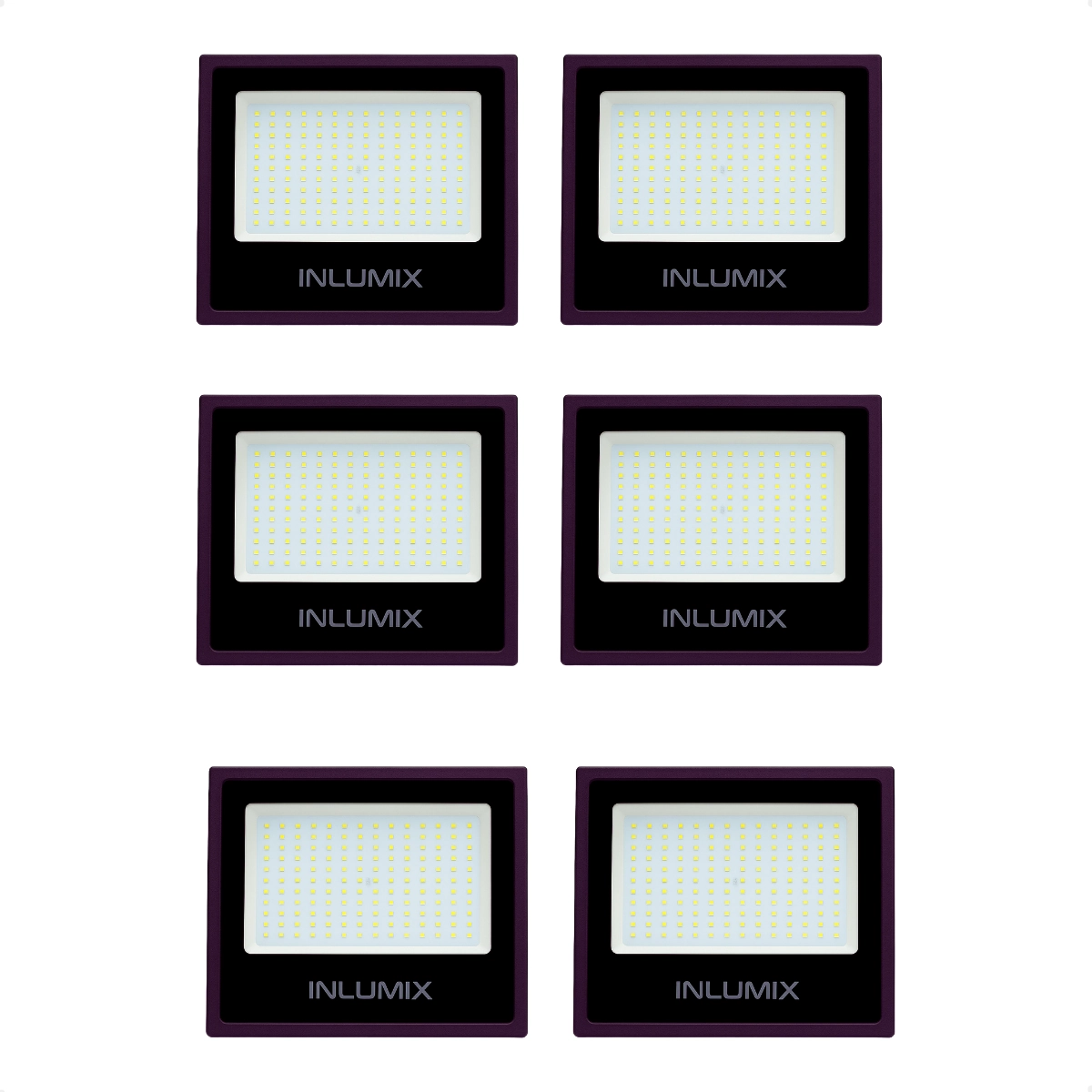Kit 6 Refletor Holofote De Led 50w Branco Frio 6500k Preto 110/220v