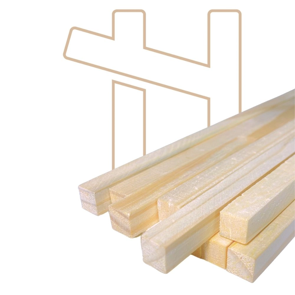 40 Ripas De Pinus 1,5x1,5cm - 100cm De Comprimento